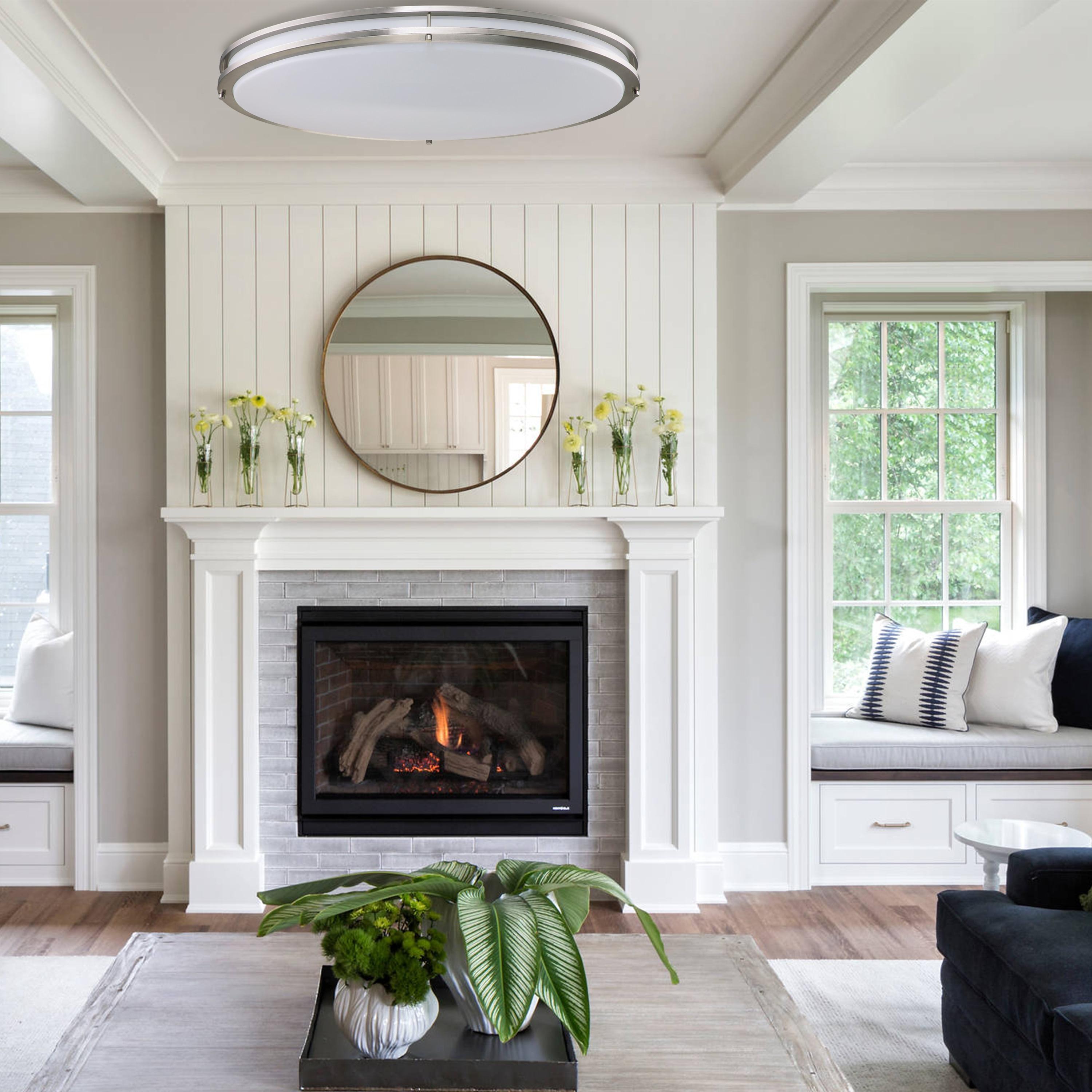 Kohlera 32.5"W Brushed Nickel Dimmable 3000K LED Oval Flush Mount