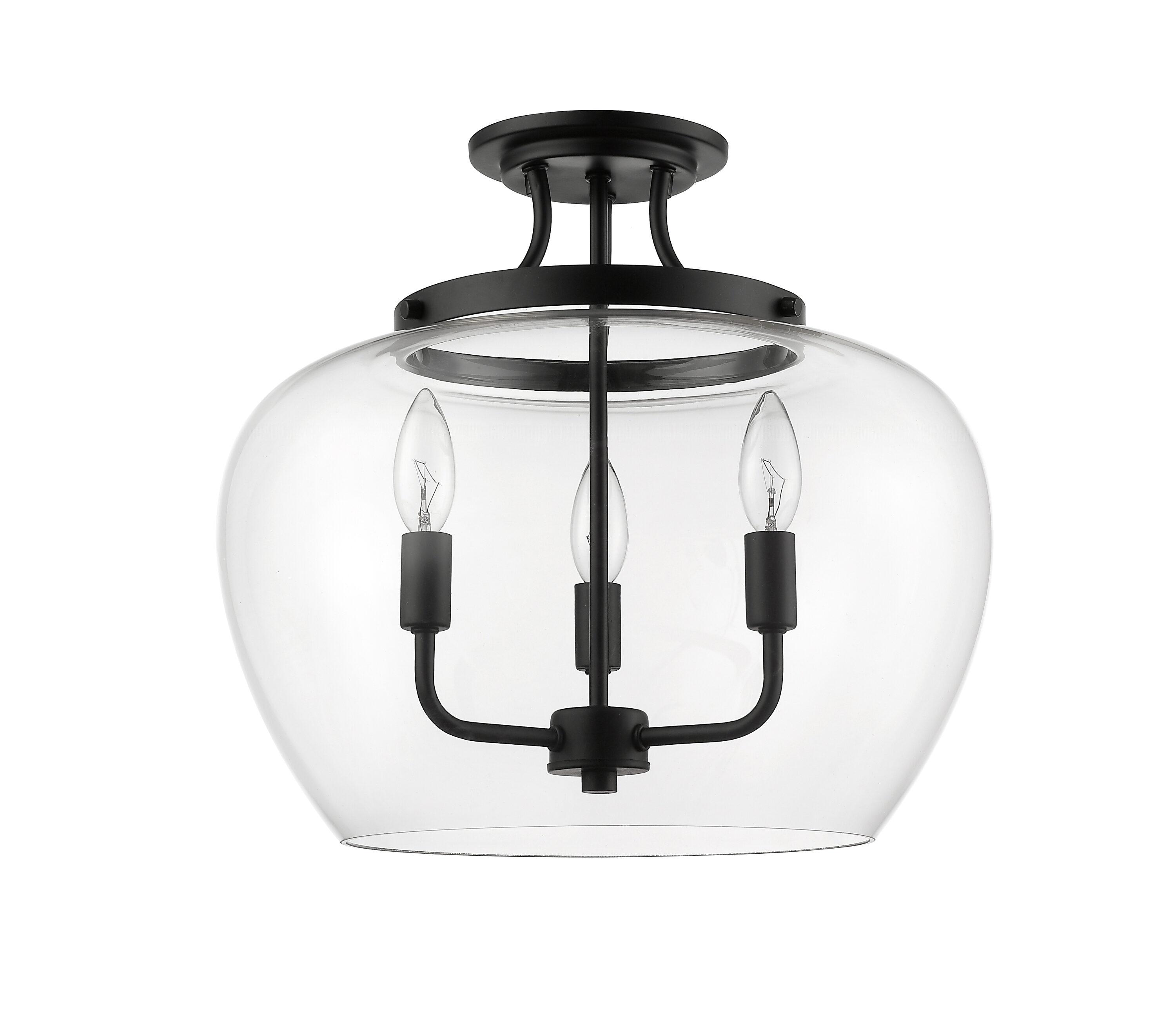 Z-Lite Joliet 3 - Light Semi-Flush Mount in  Matte Black