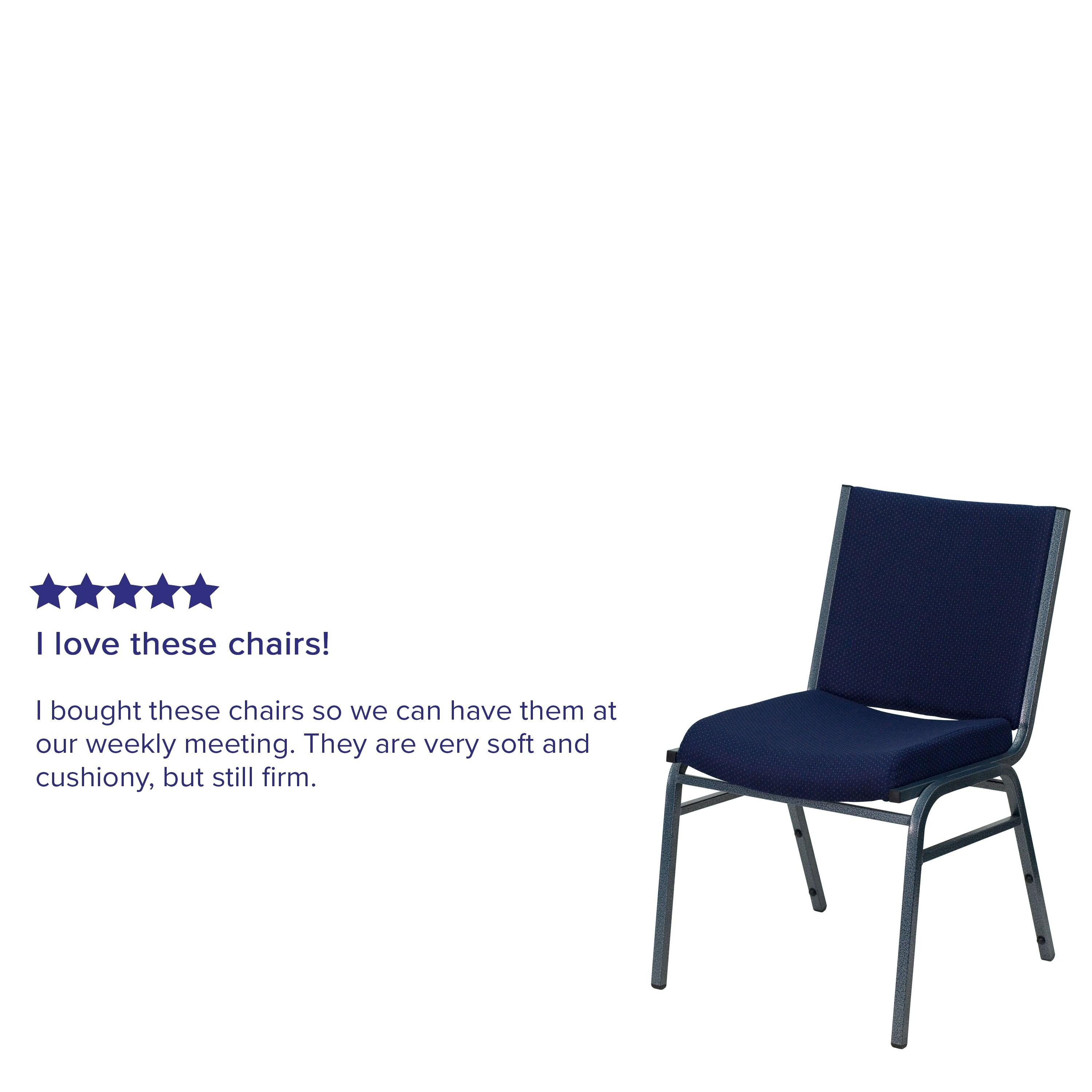 Flash Furniture HERCULES Series Heavy Duty Navy Blue Dot Fabric Stack Chair