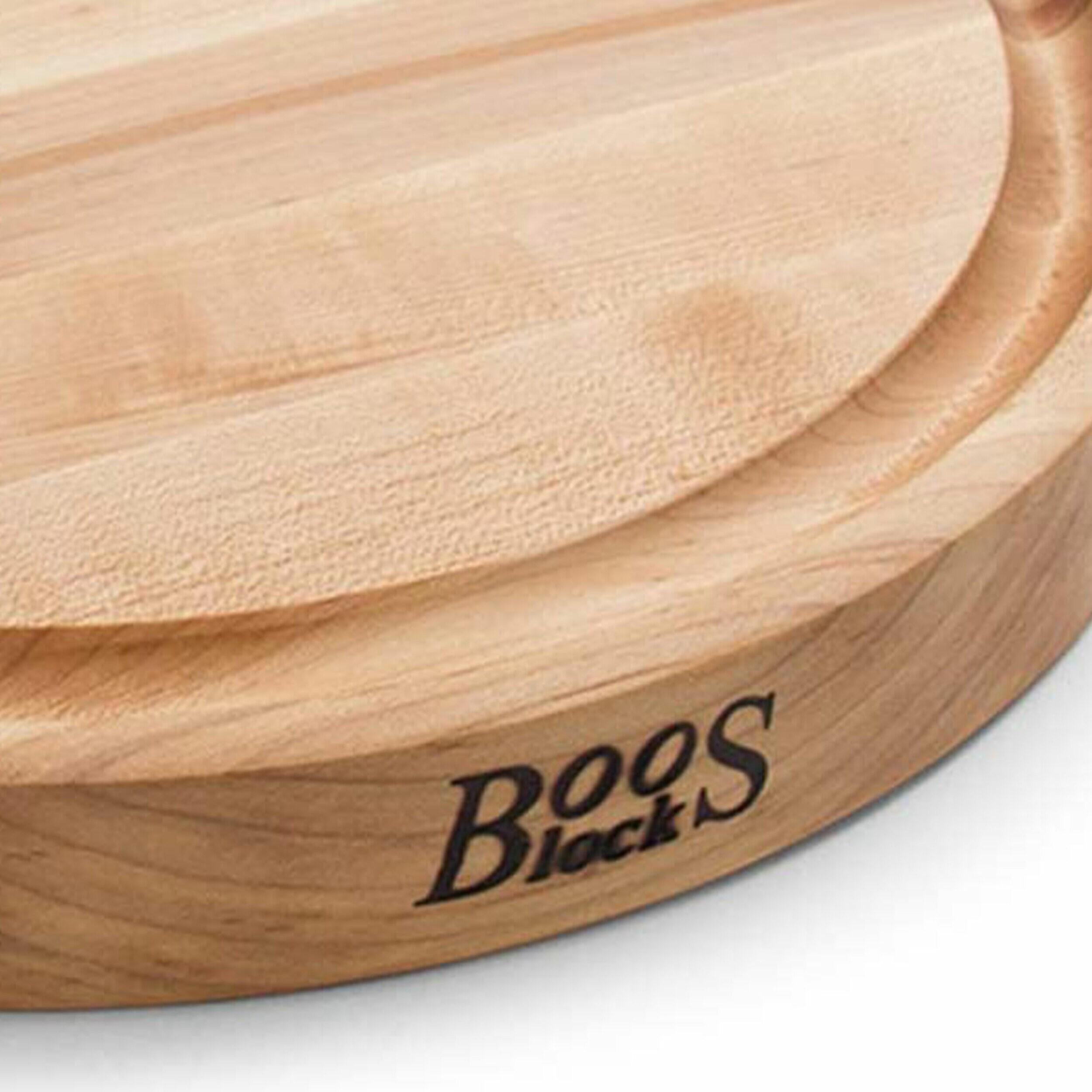 John Boos Chef's Collection Round Maple Cutting Board with Groove