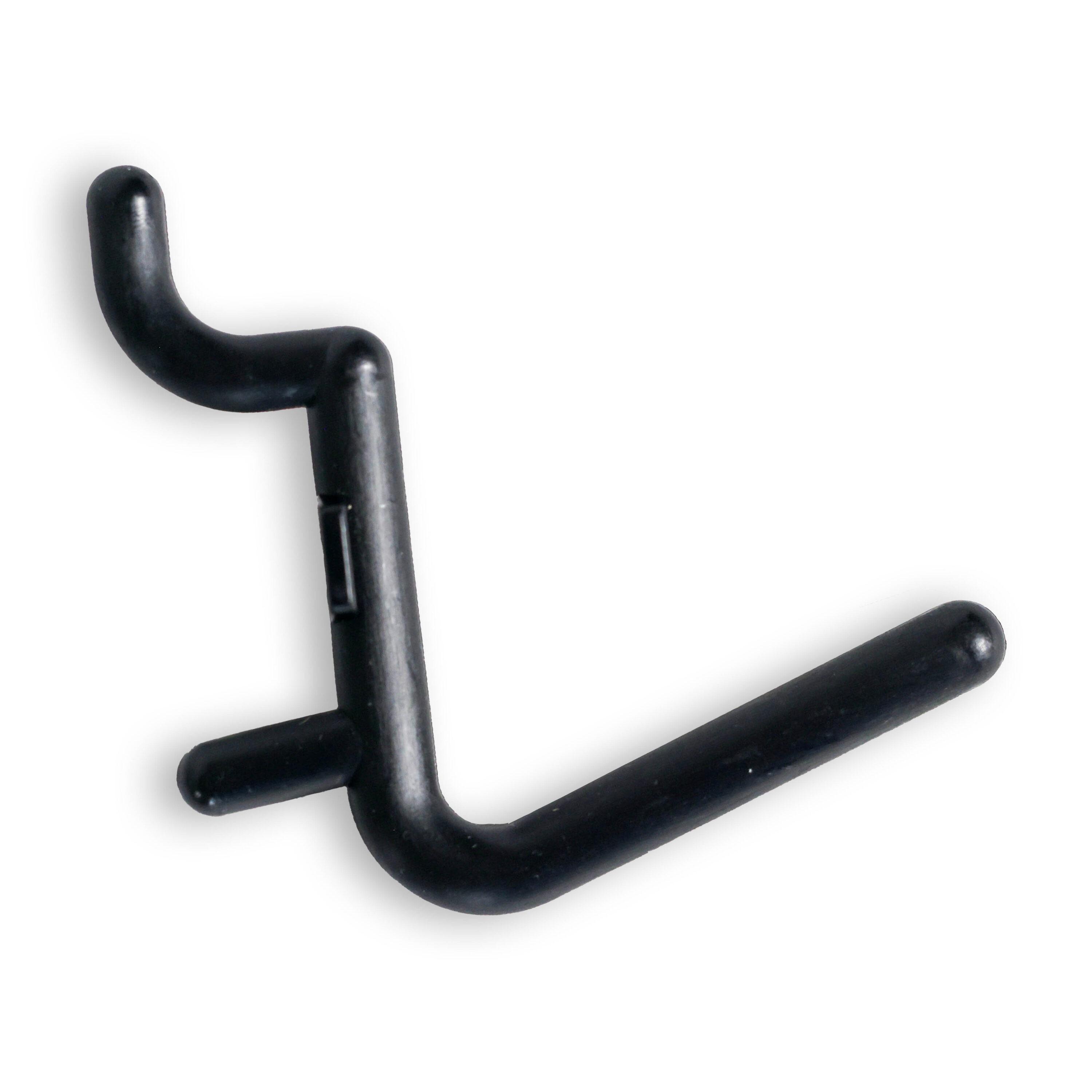 Wall Peg Hook Kit - L Style Pegboard Hooks Tool Storage Garage Organizer Choice Black or White Pegs