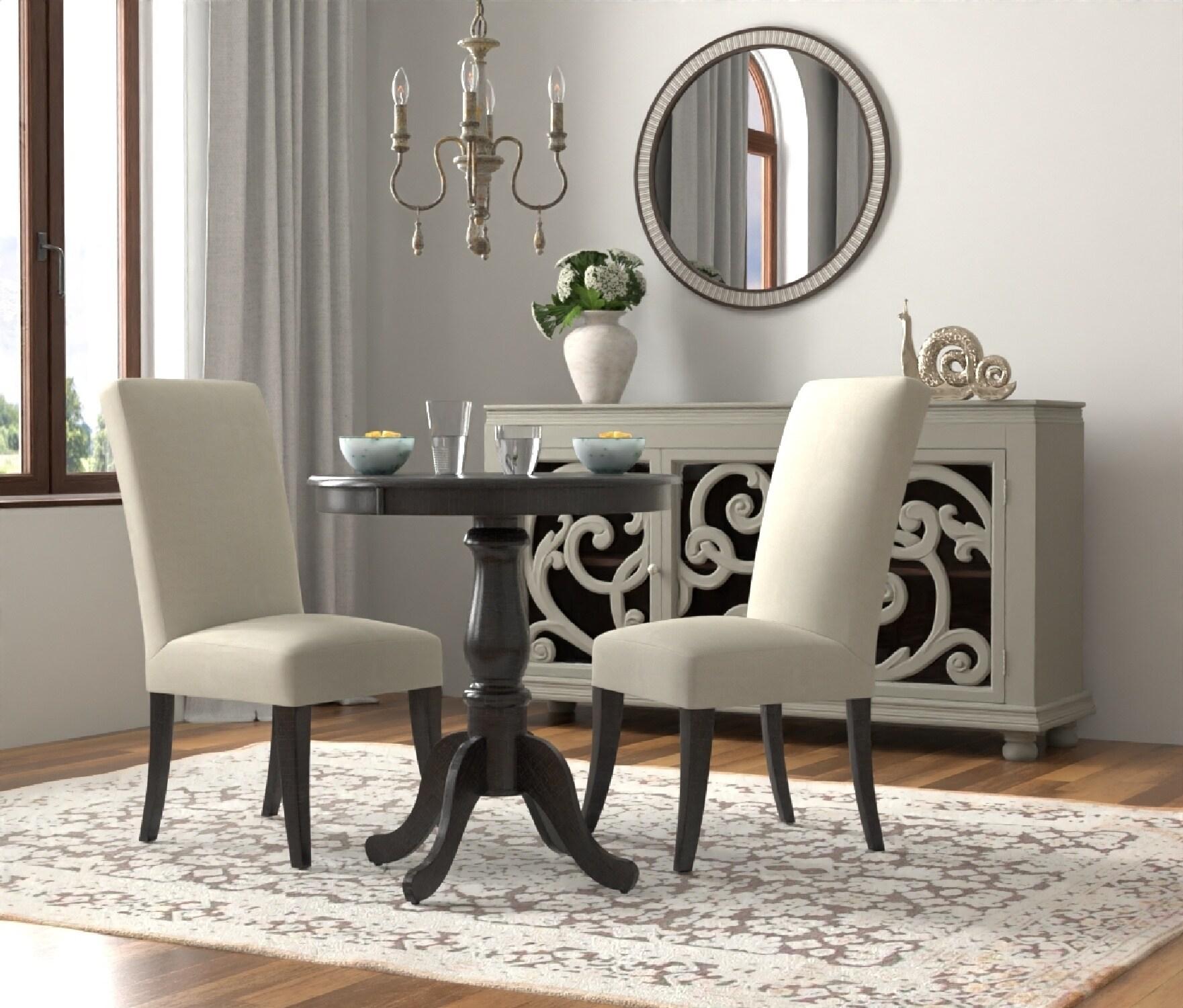 Carolina Living 30" Salem Round Pedestal Bar Table Espresso: MDF, Rubberwood, for 2