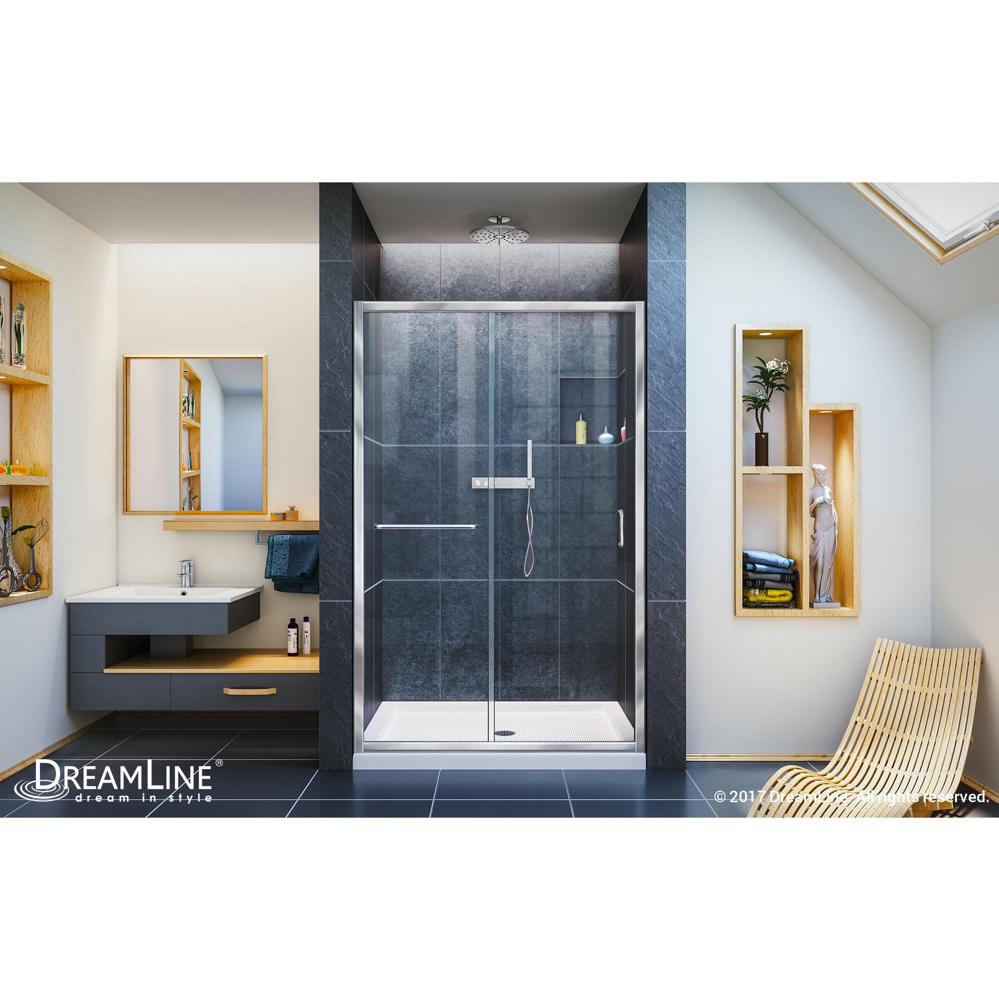 Infinity-Z 48" x 74.75" Clear Sliding Shower Door