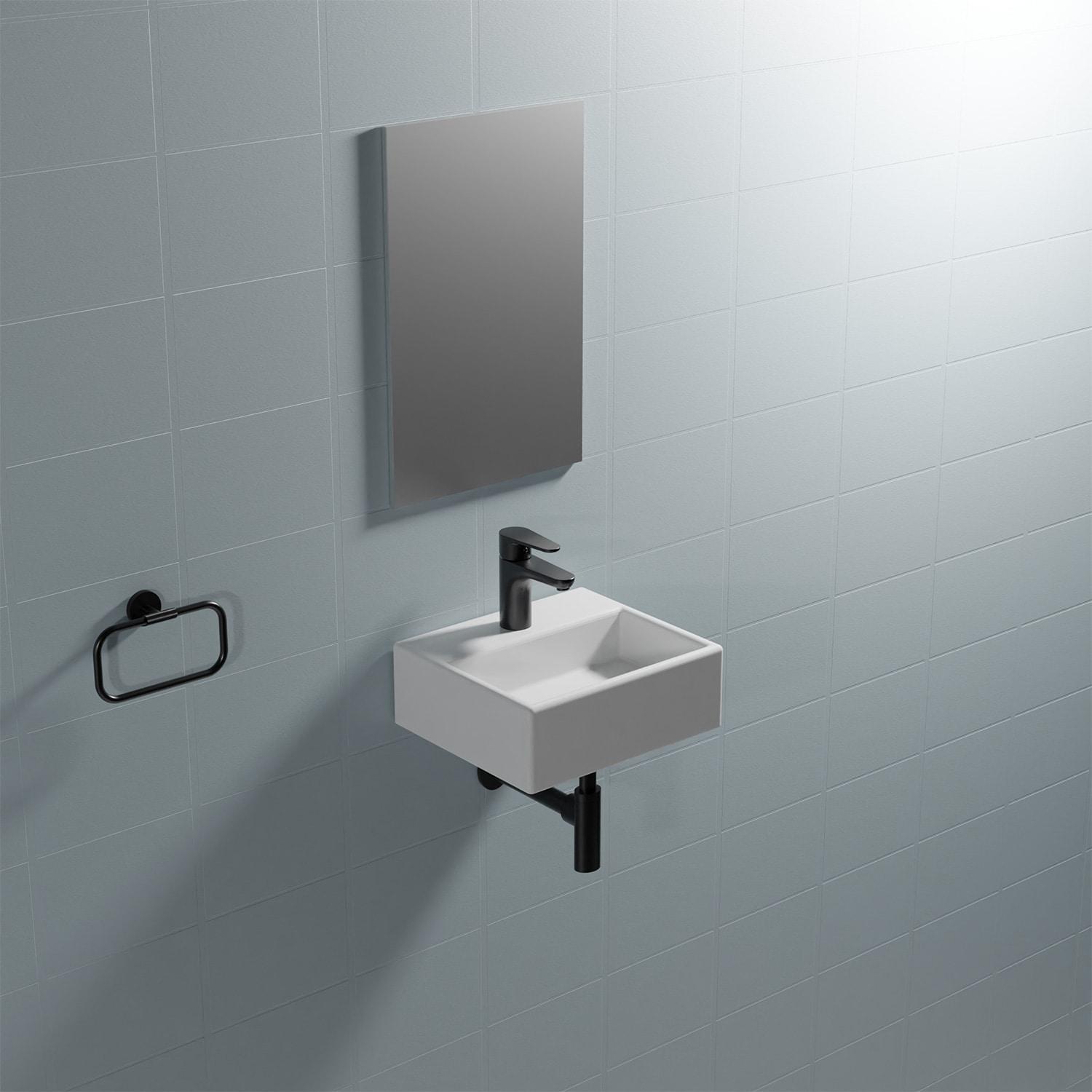 WS Bath Collections Quattro 11.2'' Ceramic Rectangular Bathroom Sink