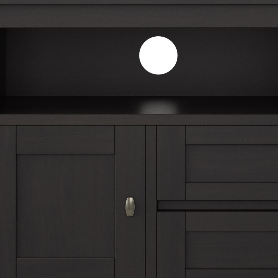 Simpli Home Warm Shaker 72"W Solid Wood TV Stand for TVs up to 80" with 4 Storage Cabinets and 2 Drawers