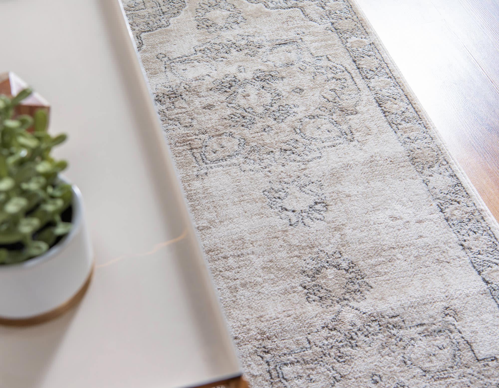 Unique Loom Portland Collection Area Rug - Canby (2'  x 8' Runner Ivory/Beige)