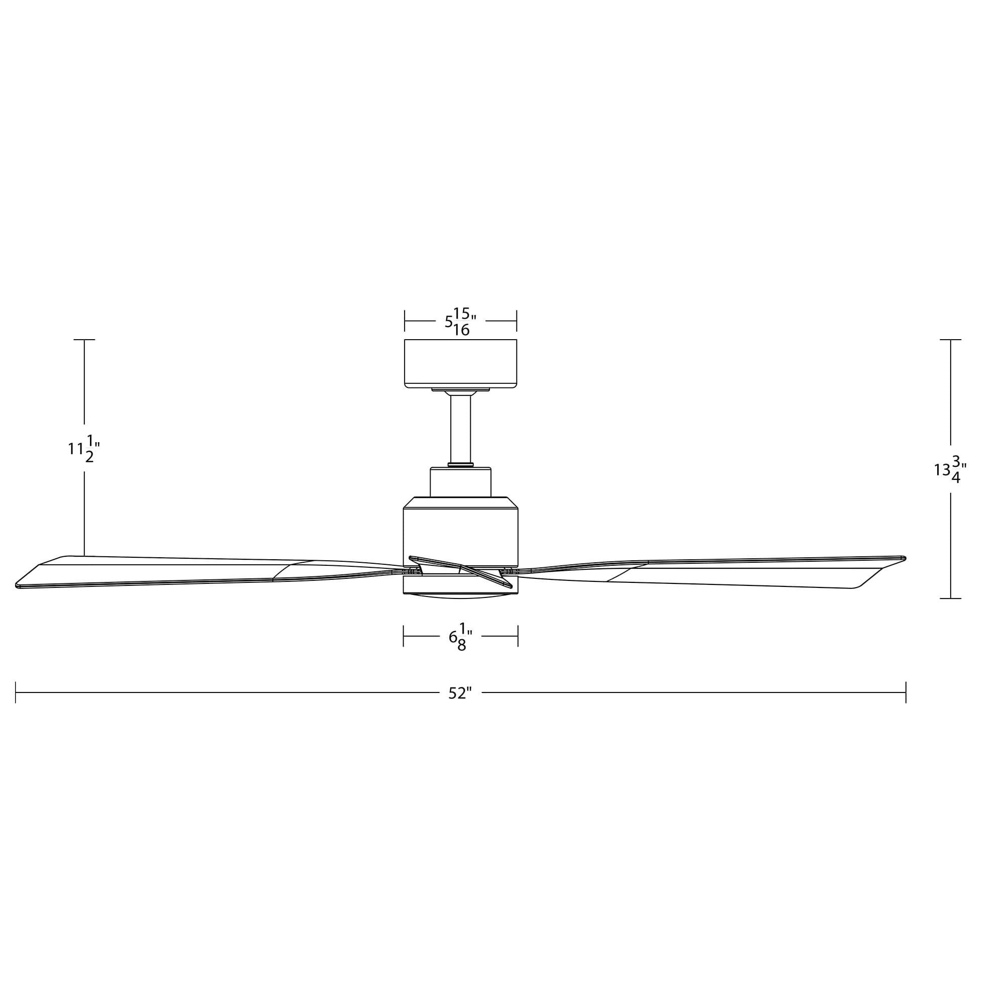 52" Smart Home Compatible 3 Blade Smart Ceiling Fan with Remote