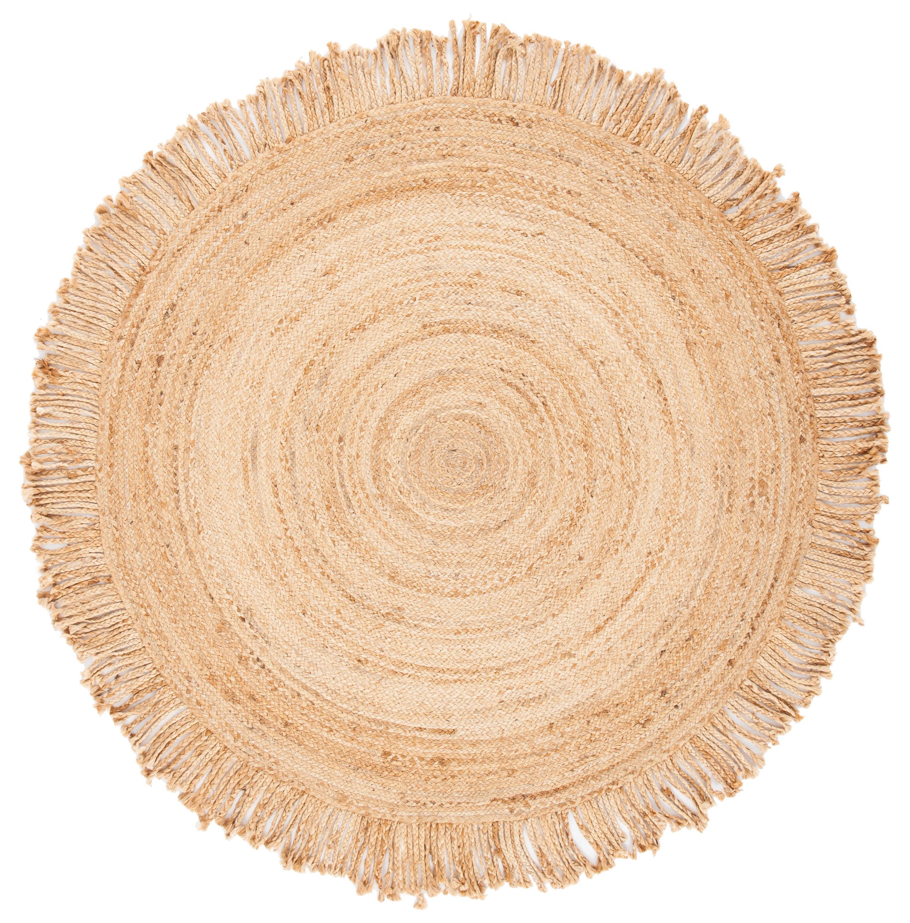 Braided BRD259 Hand Braided Area Rug - Natural - 5' round - Safavieh.