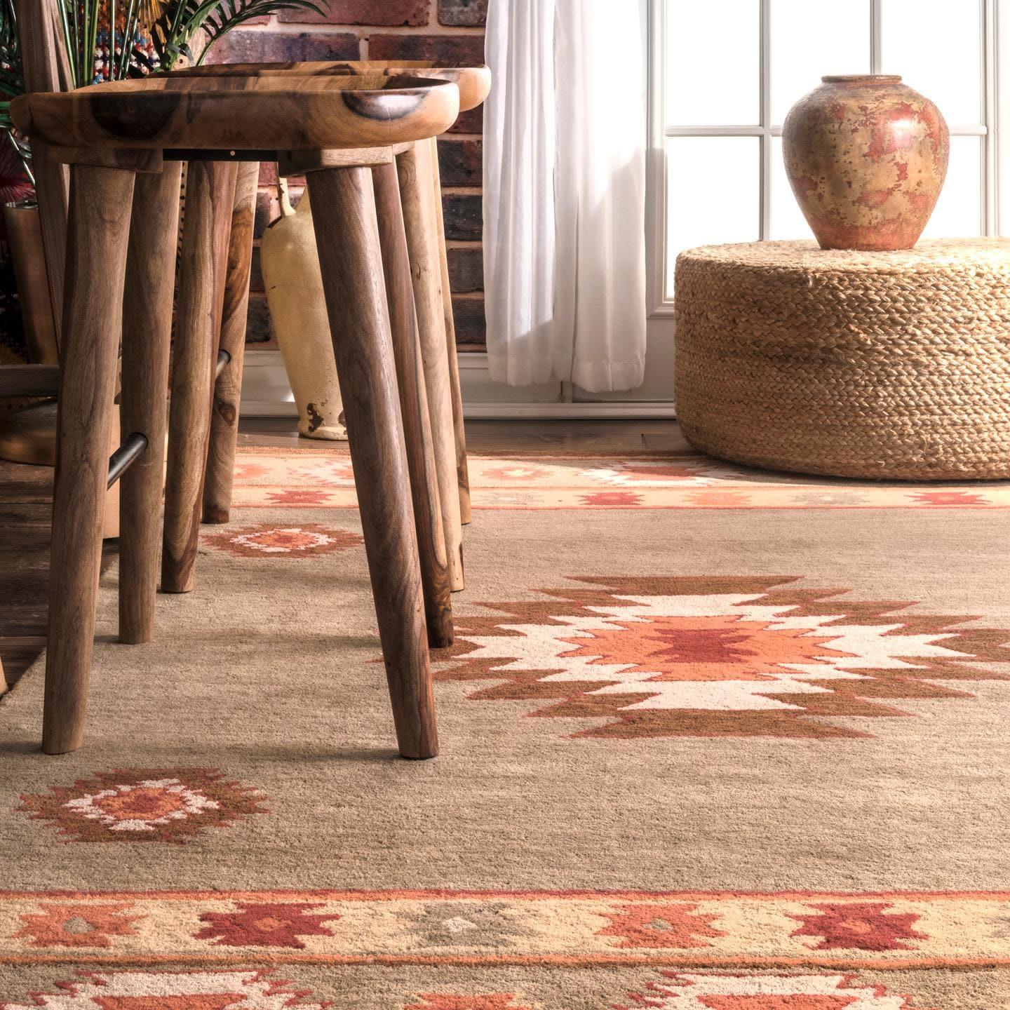 Shyla Abstract Sage Doormat 3 ft. x 5 ft. Area Rug