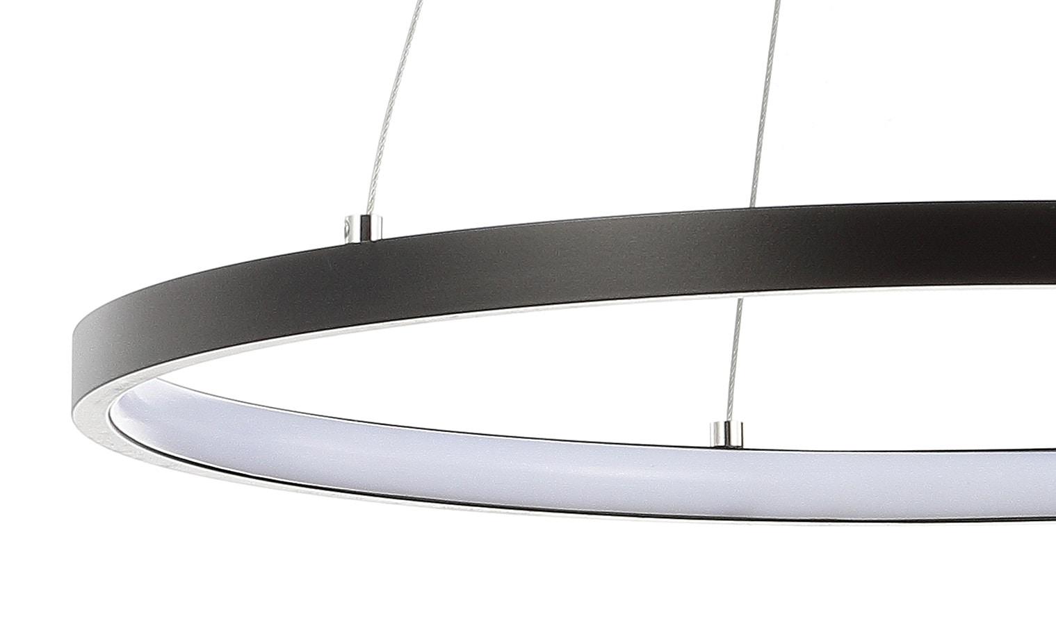 Bradley 15.7" Round Integrated LED Metal Pendant, Matte Black