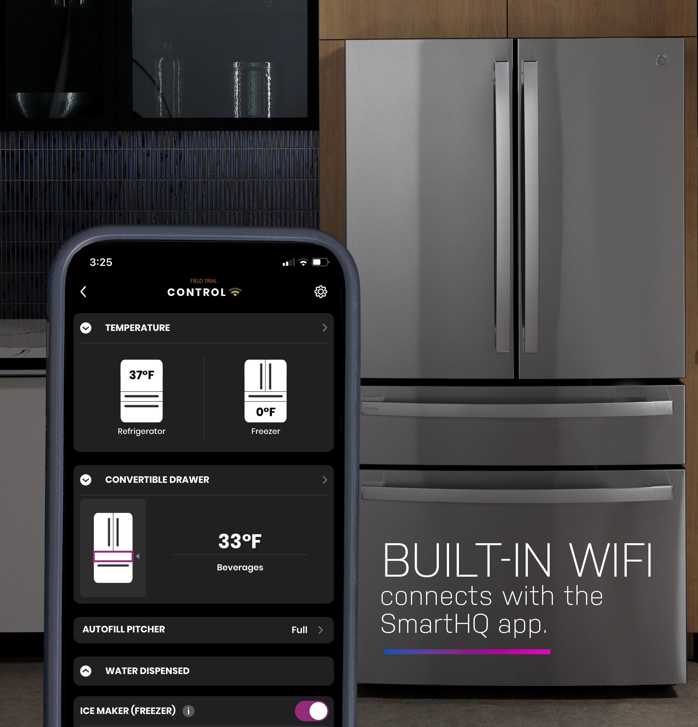 GE Profile™ Series Energy Star Smart 29 Cu. Ft. Fingerprint Resistant 4-Door French-Door Refrigerator