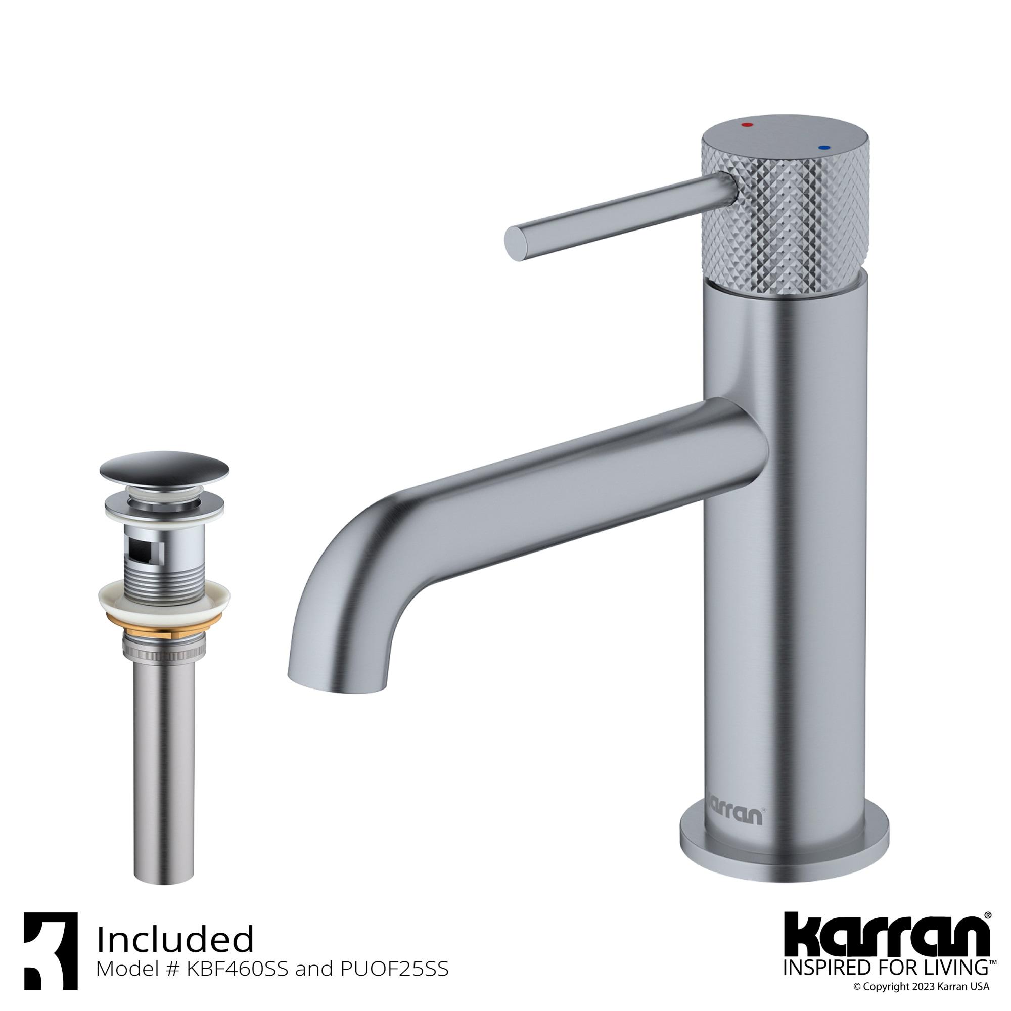 Karran Usa Kbf460 Tryst 1.2 GPM Single Hole Bathroom Faucet - Stainless Steel