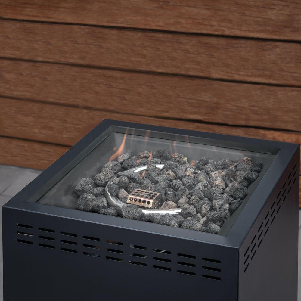 Hanover Naples 40,000 BTU Column Fire Pit with Glass Burner Enclosure