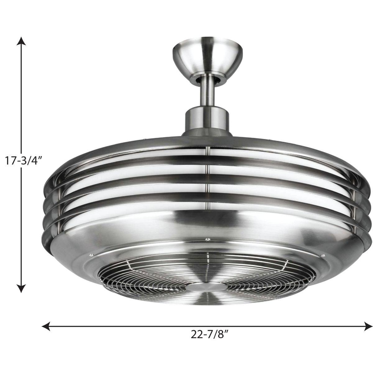 P2594-0930K-Progress Lighting-Sanford - Wide - Ceiling Fan - 1 Light - Handheld Remote - Damp Rated in Transitional style - 22.88 Inches wide by 17.75