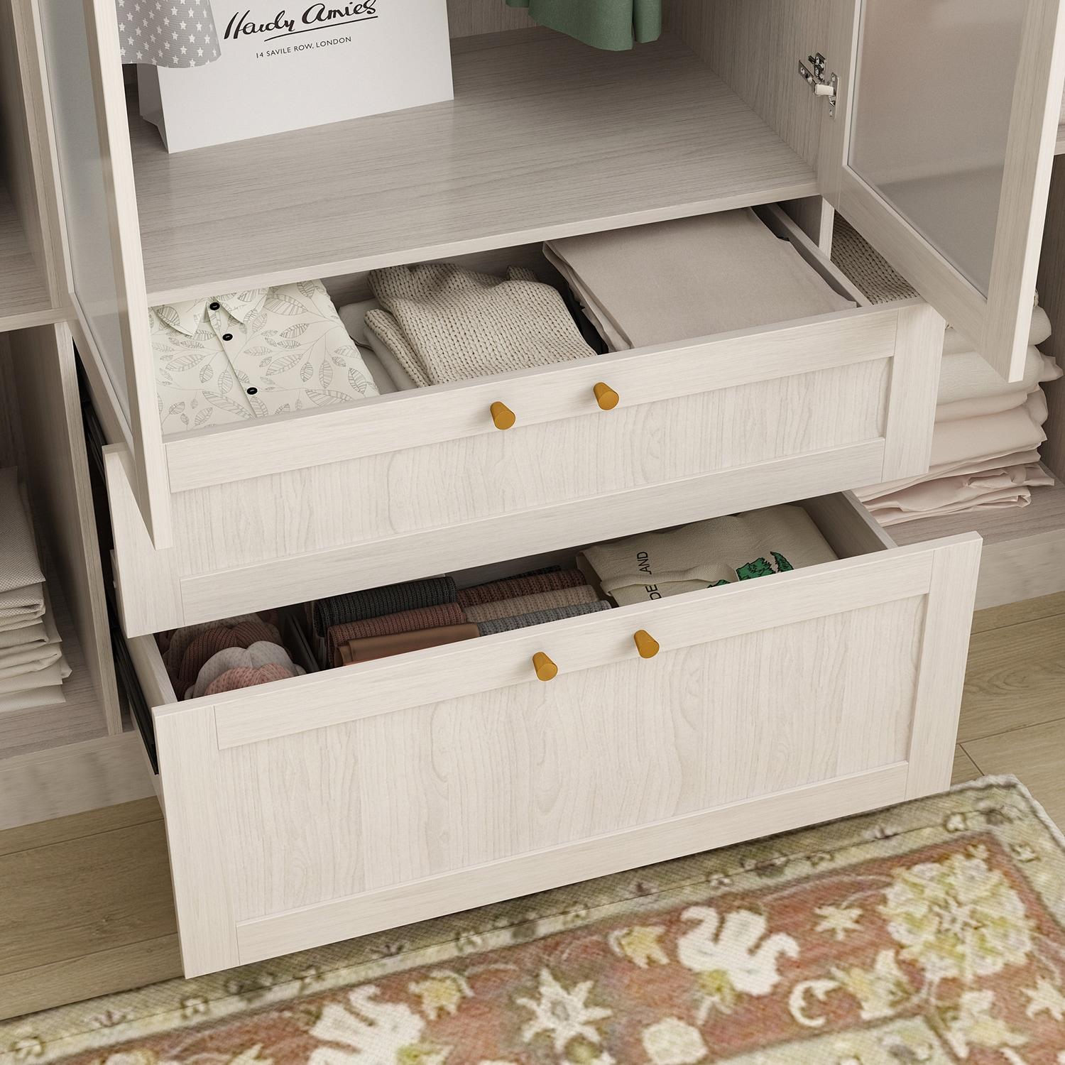 FUFU&GAGA Modern Simple Wardrobe Frosted Glass Door Combination Clothes Storage Cabinet Armoire