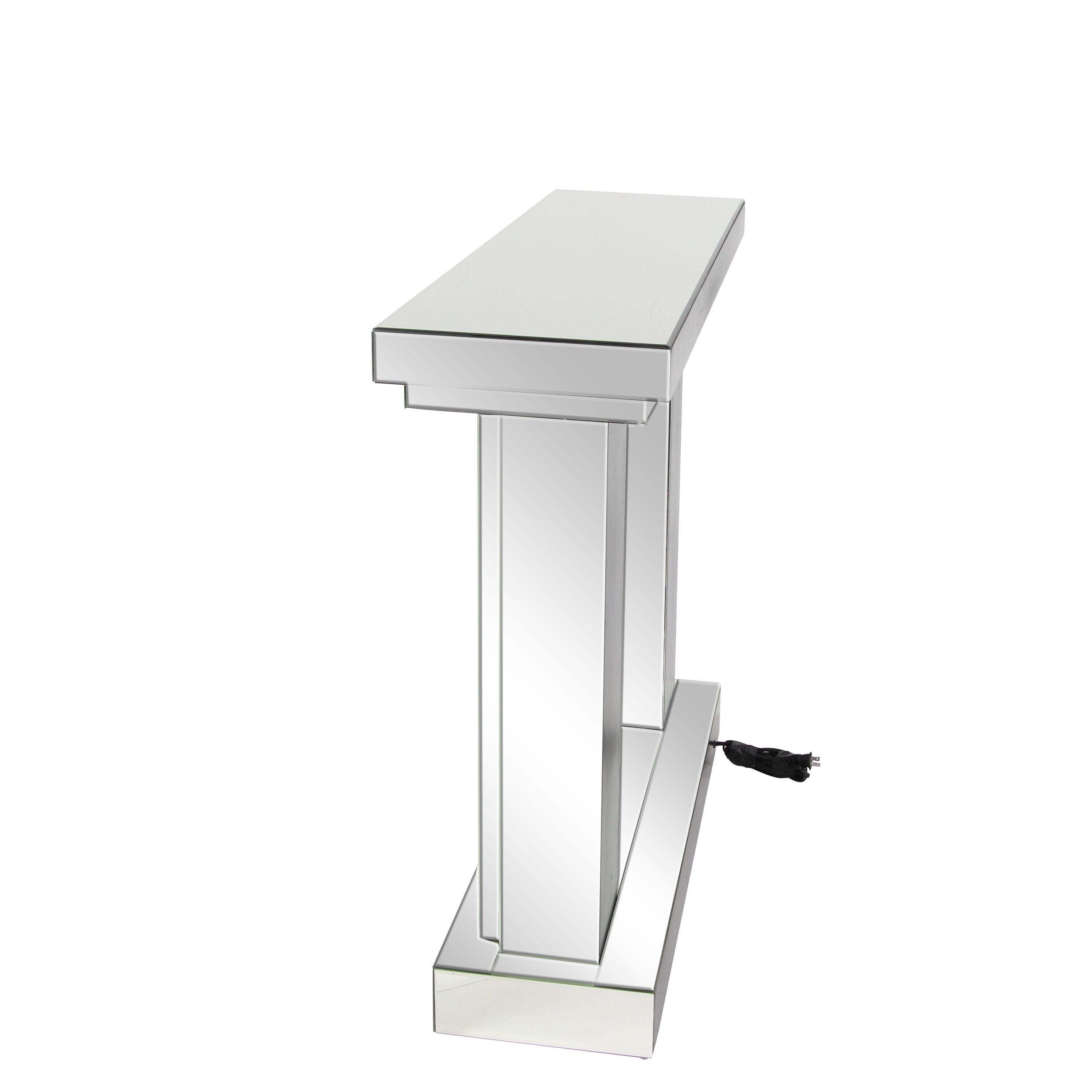 Glam Wood Console Table Silver - Olivia & May: Mirrored, Fixed Shelf, Indoor Use
