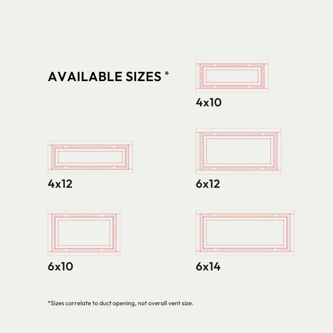 Modern OG Framed Floor Vent Cover 4x10 Inch, Steel Air Vent Register, Adjustable Air Flow, Luxe+, AC Heat HVAC Vent Cover Air Register, Black