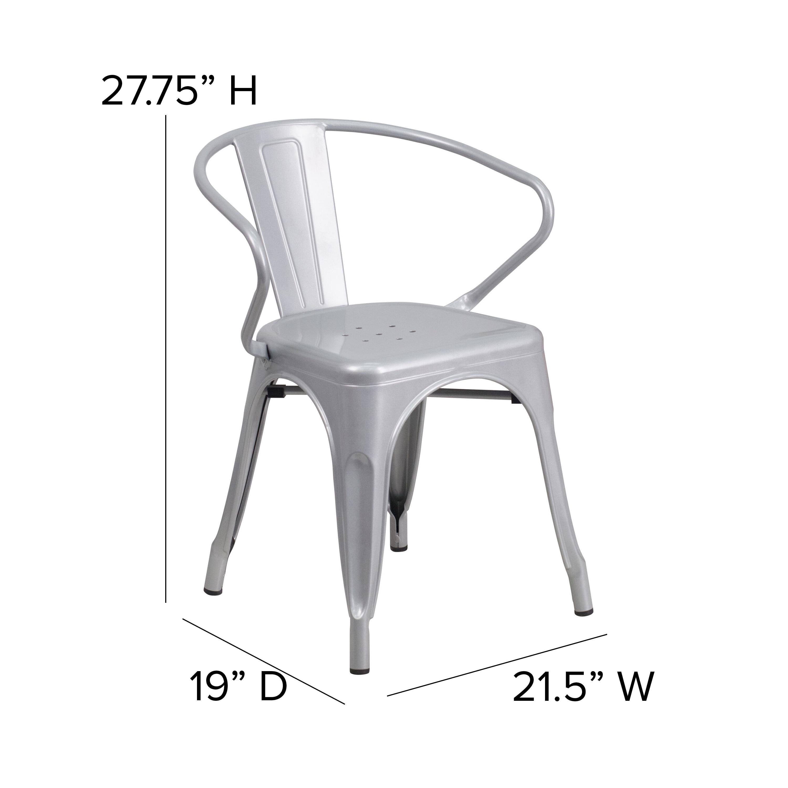 Hucheson Metal Indoor-Outdoor Chair with Arms