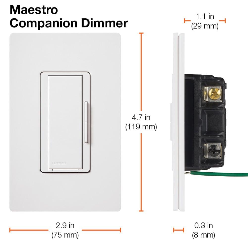 Lutron Maestro Companion Multi-Location Dimmer - White-MA-R-WH