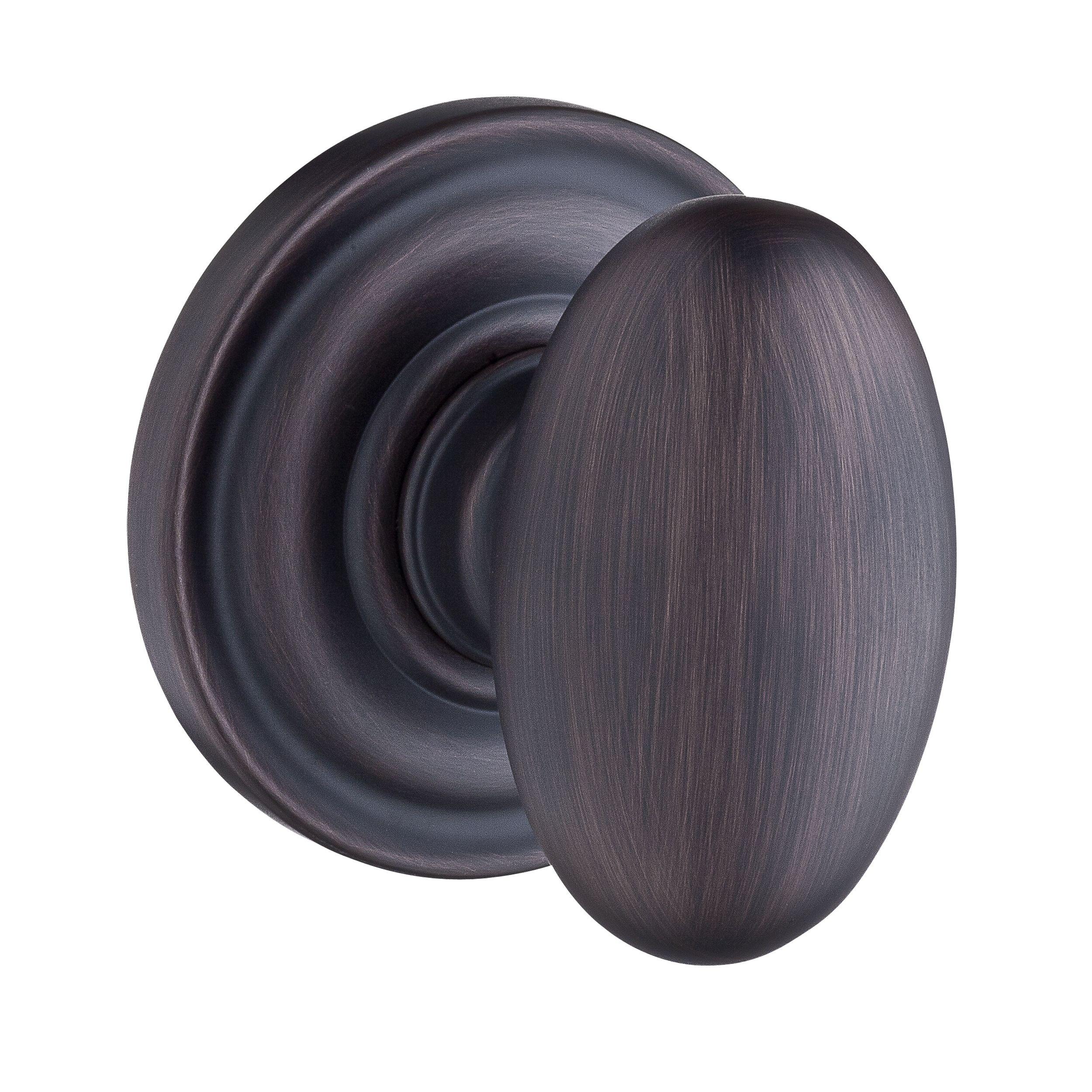 Ellipse Privacy Door Knob with Traditional Round Rose