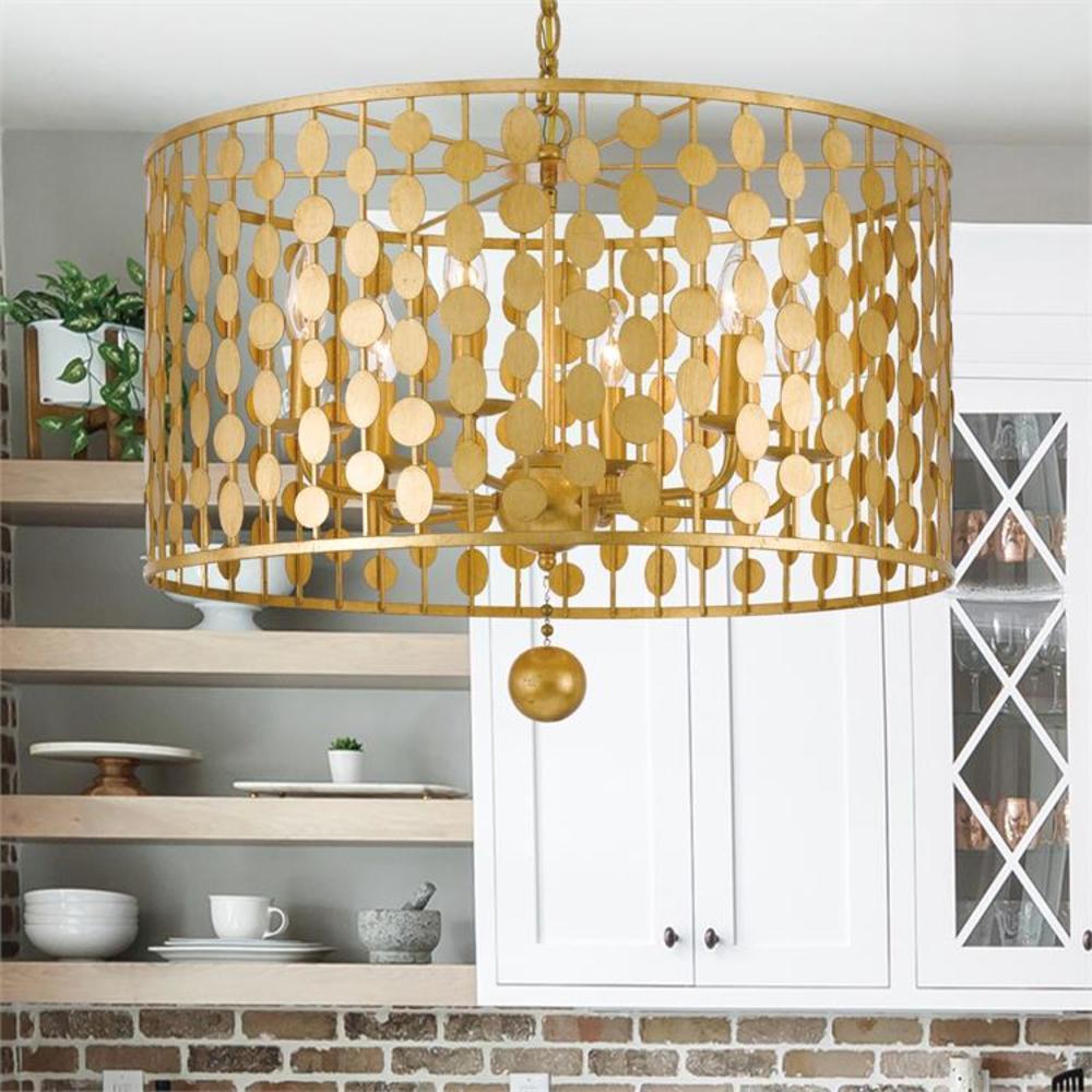 Crystorama Lighting Layla 6 - Light Chandelier in  Antique Gold