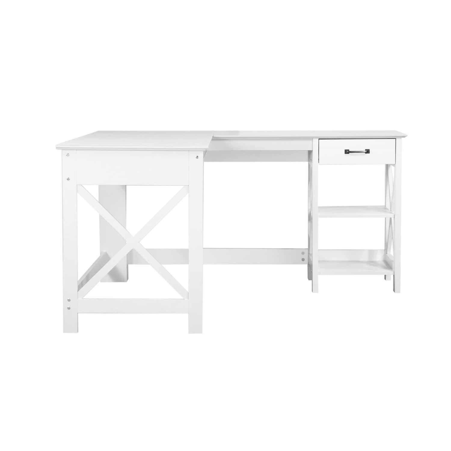 Saint Birch L-Desk, White