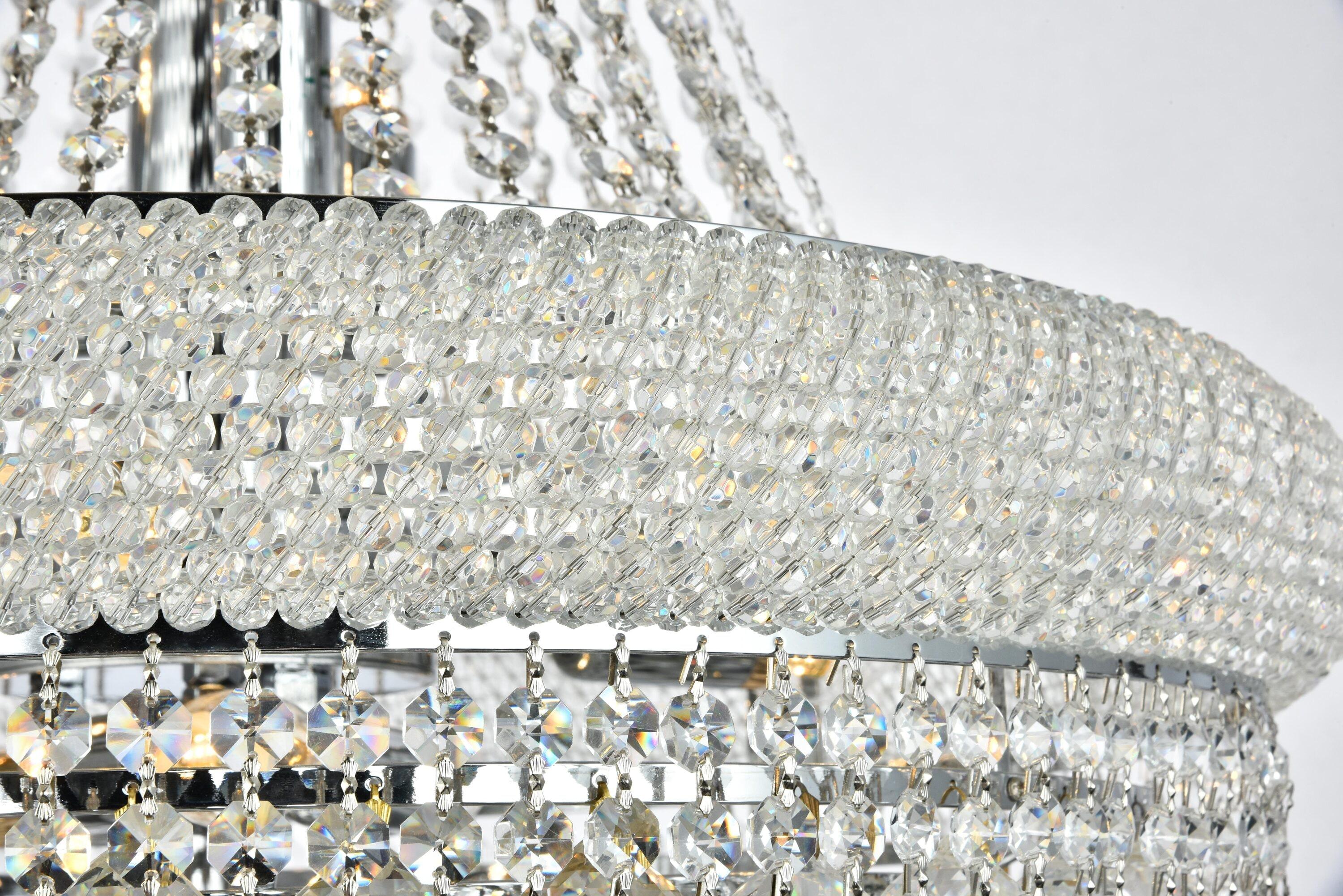 Elegant Lighting Primo 20" Wide Chrome Crystal Chandelier