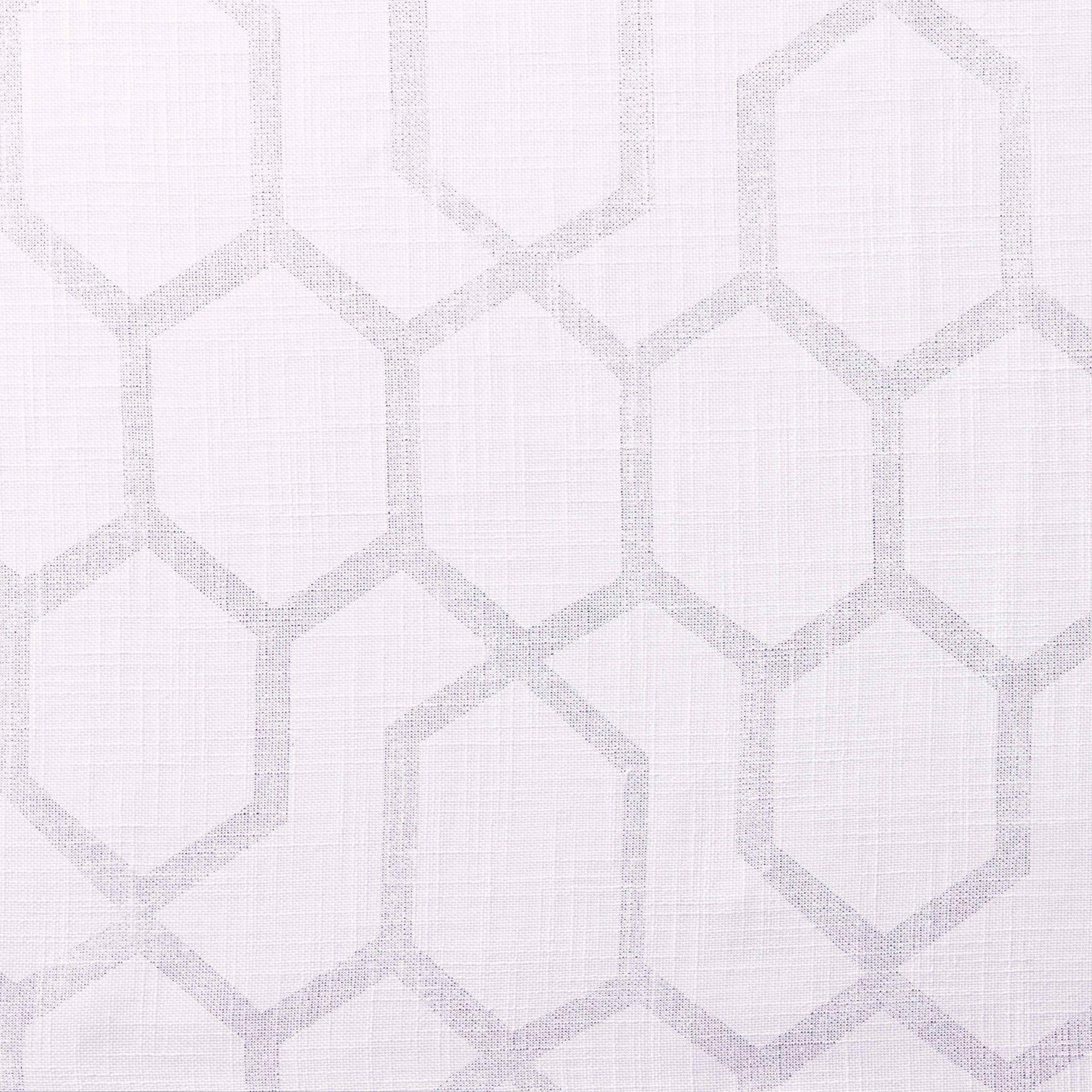 Set of 2 108"x54" Panza Sheer Linen Printed Metallic Geometric Grommet Top Window Curtain Panel White Silver Print - Exclusive Home