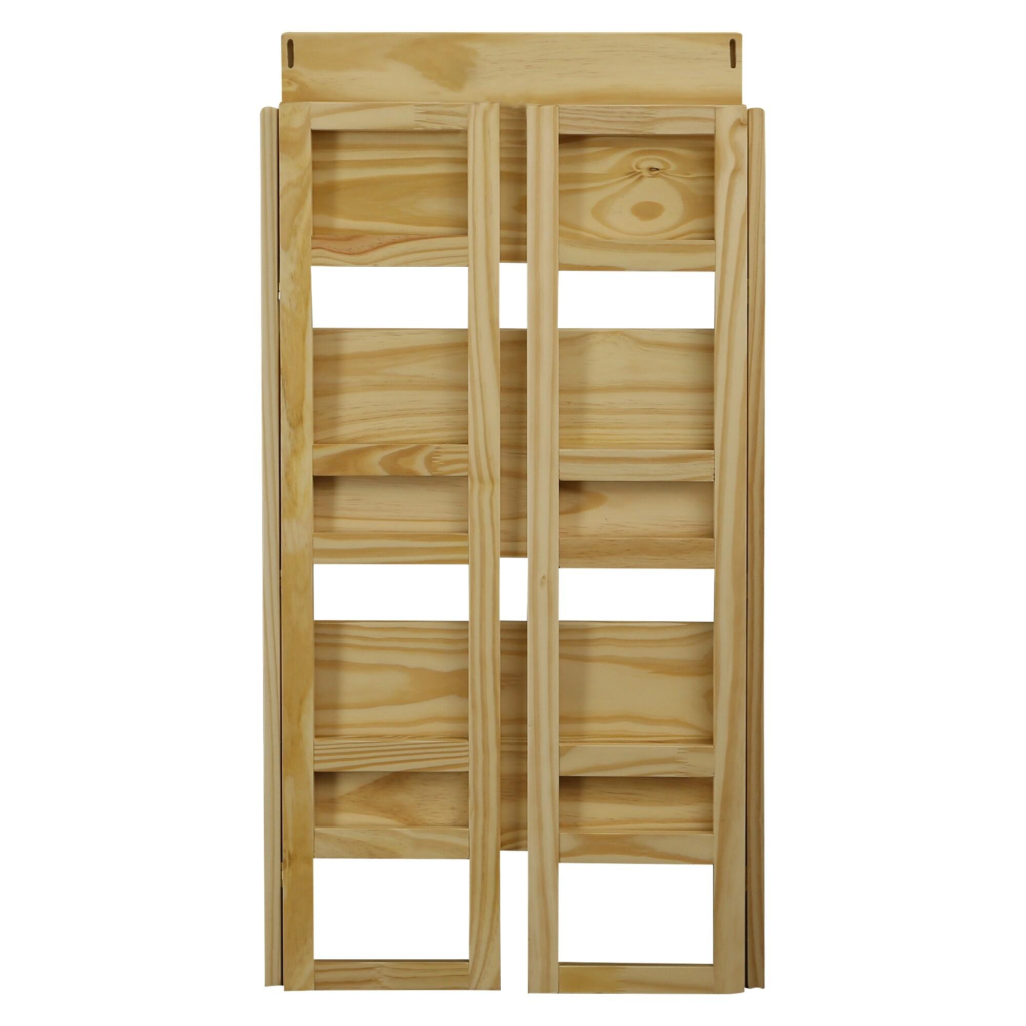 Casual Home 3 Shelf Folding Student Office Bedroom Living Room Bookcase, Natural