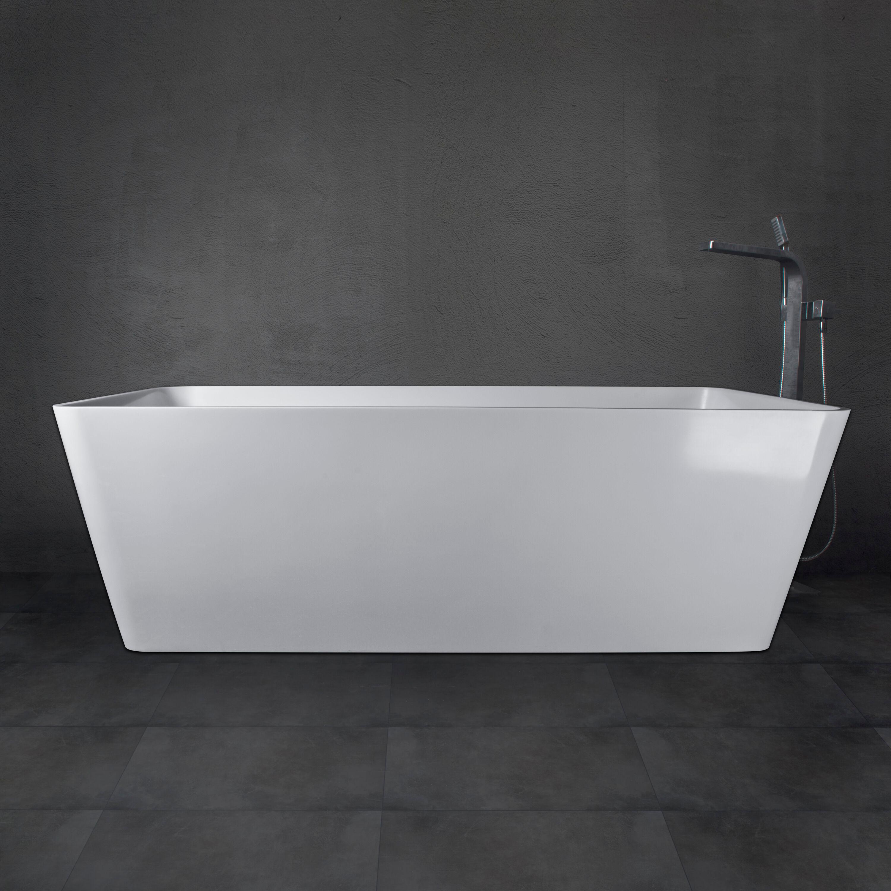 59'' x 30'' Freestanding Soaking Solid Surface Bathtub