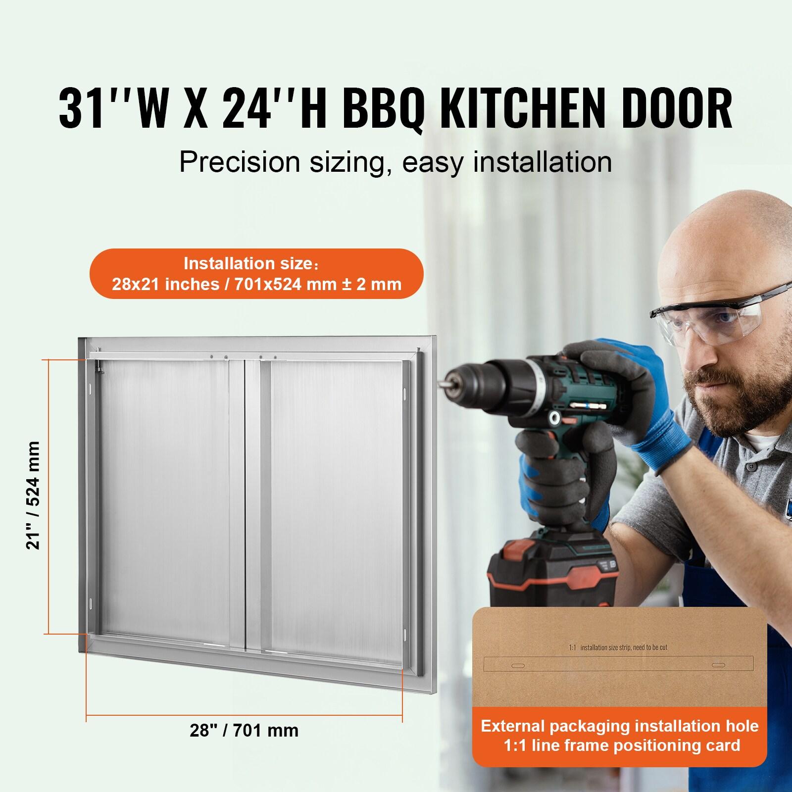 VEVOR VEVOR 31x24 Inch BBQ Island Access Door Outdoor Kitchen Door Stainless Steel