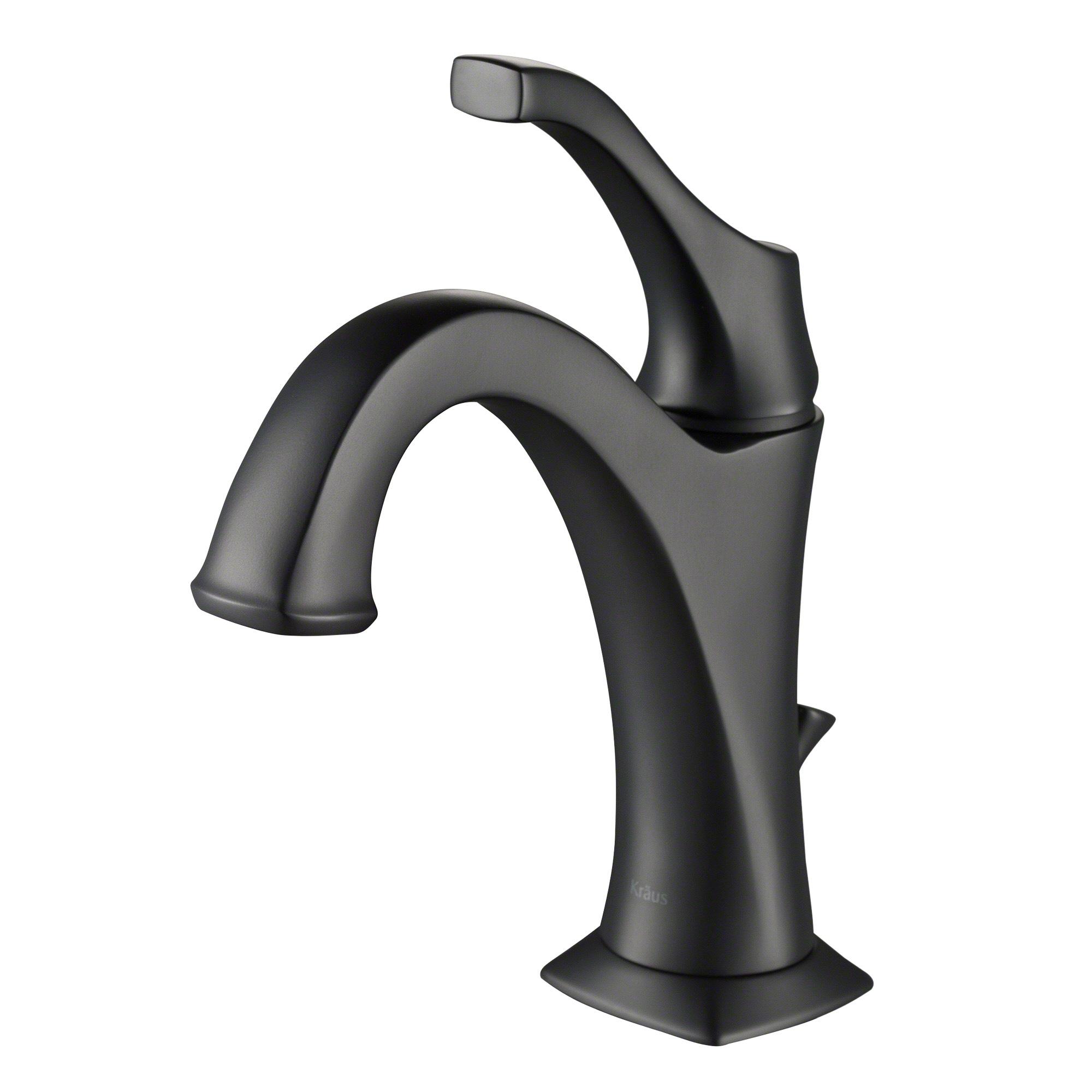 Kraus Arlo Single Hole 1-Handle WaterSense Bathroom Sink Faucet with Drain and Deck Plate