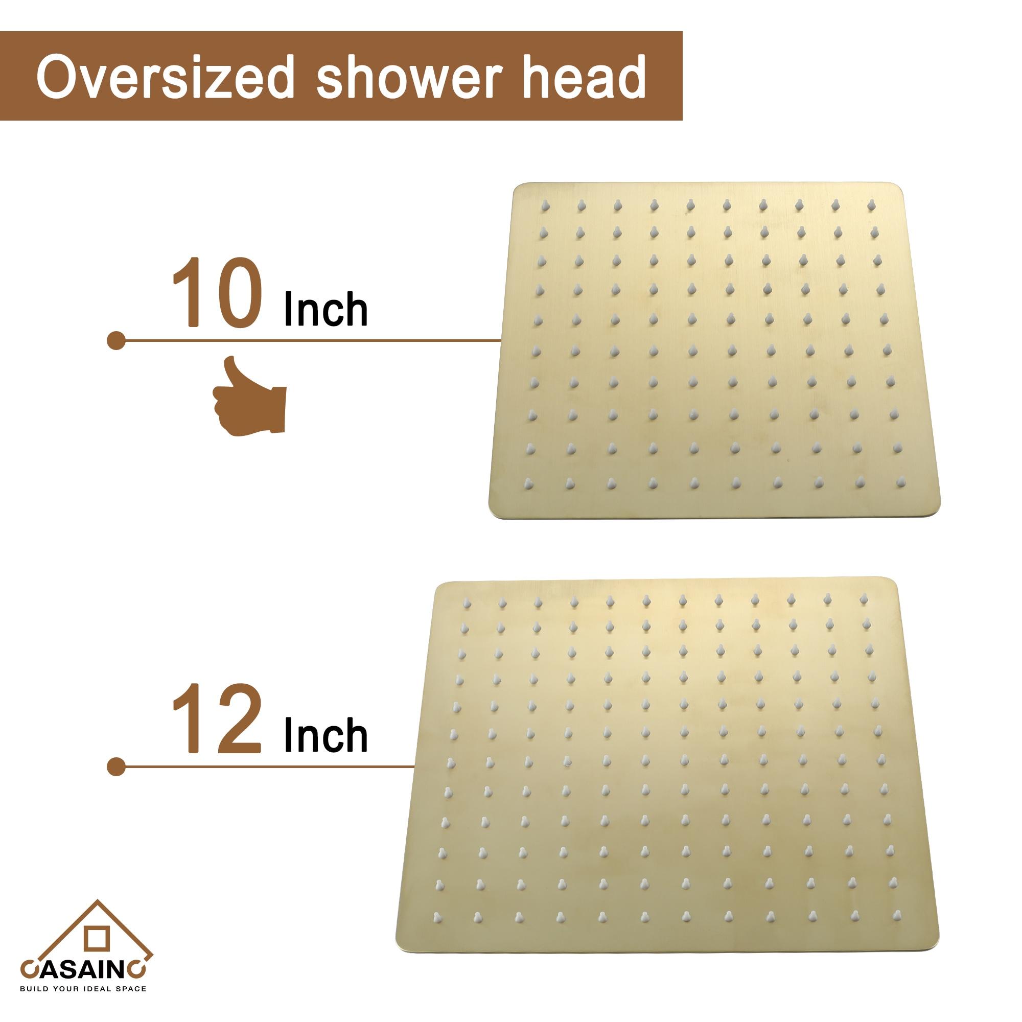 CASAINC 10'' Wall Mounted Shower System with Handheld Sprayer, Brushed Gold