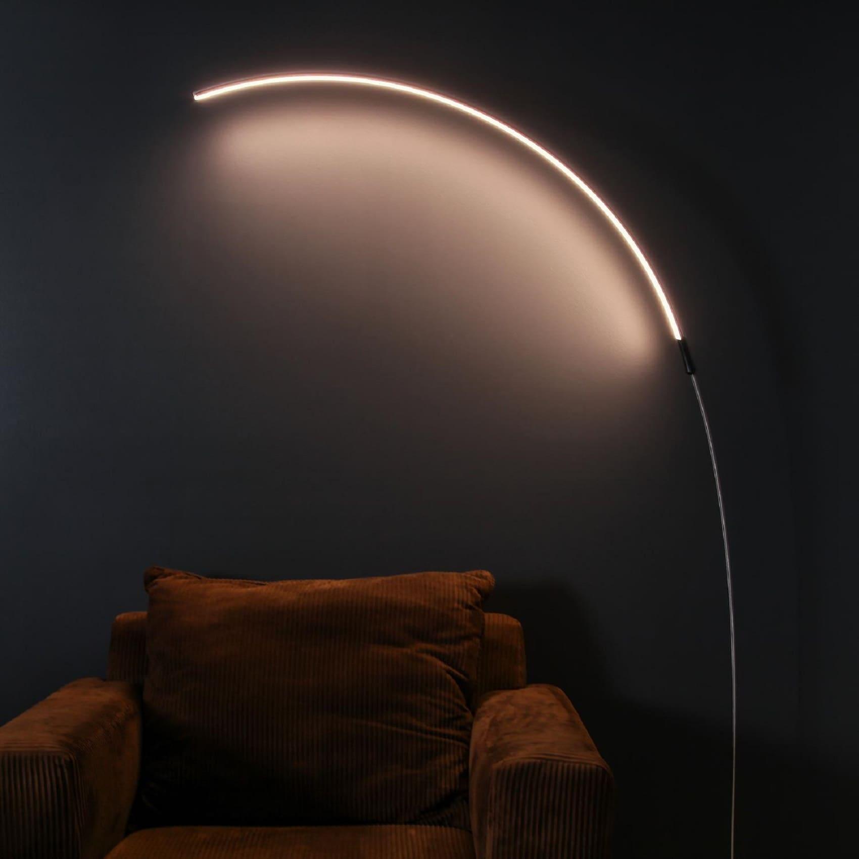 Brightech Sparq Arc 67 in. Industrial LED Floor Lamp with Built-In 3-Way Dimmer