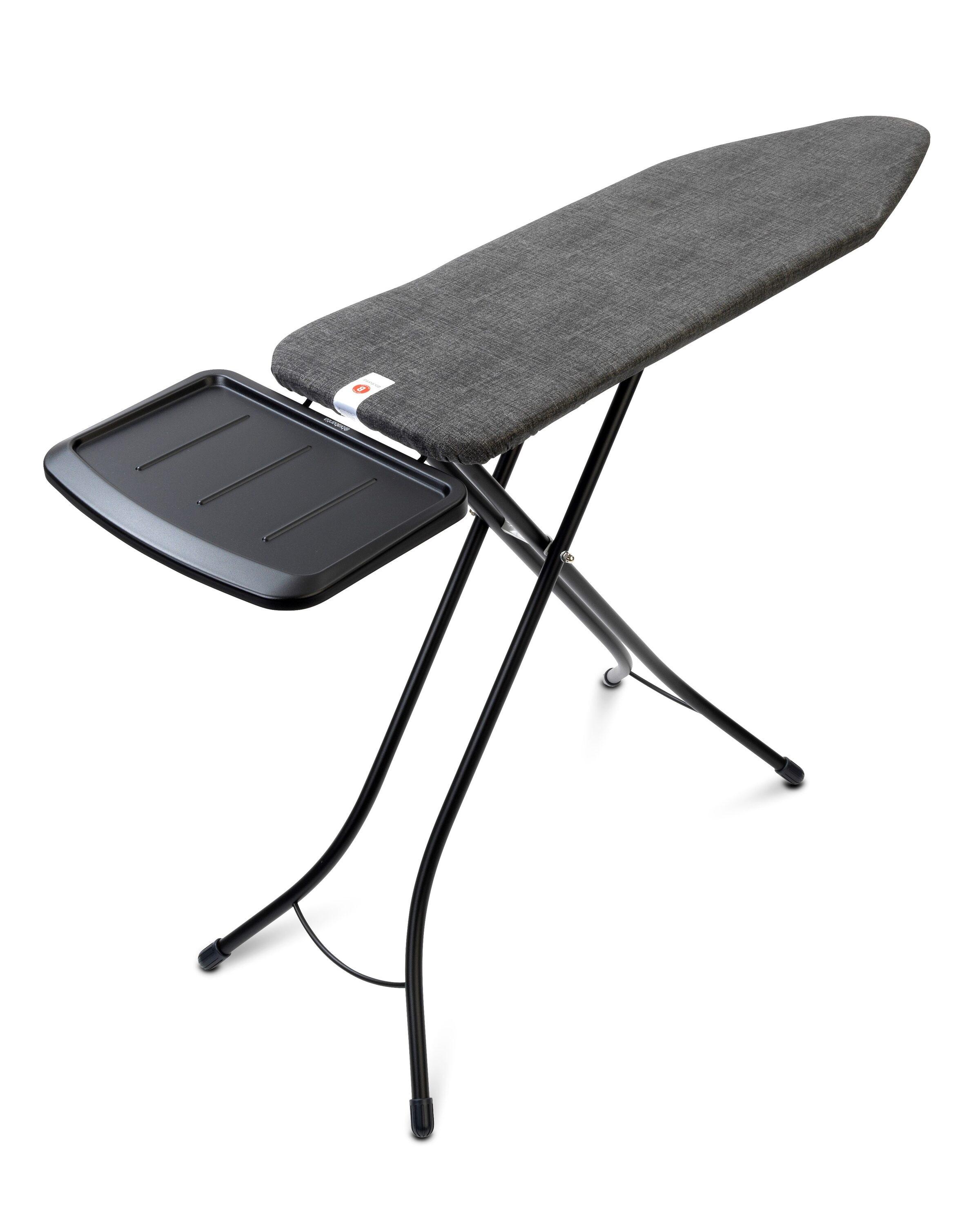 Brabantia Black Freestanding Folding Ironing Board with Metal Steam Unit Holder