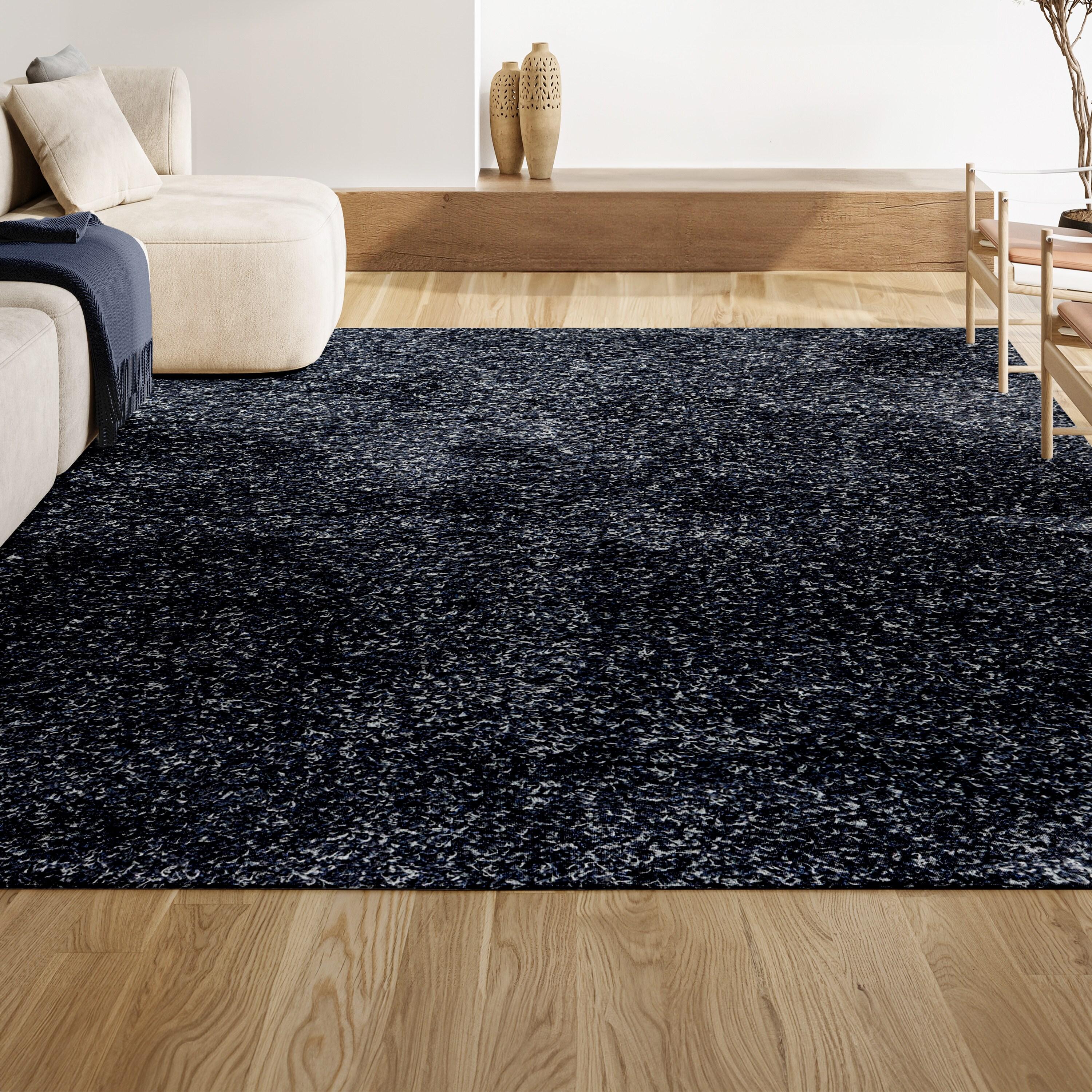 4'x6' Mercer Shag Plush Area Rug, Denim - JONATHAN Y
