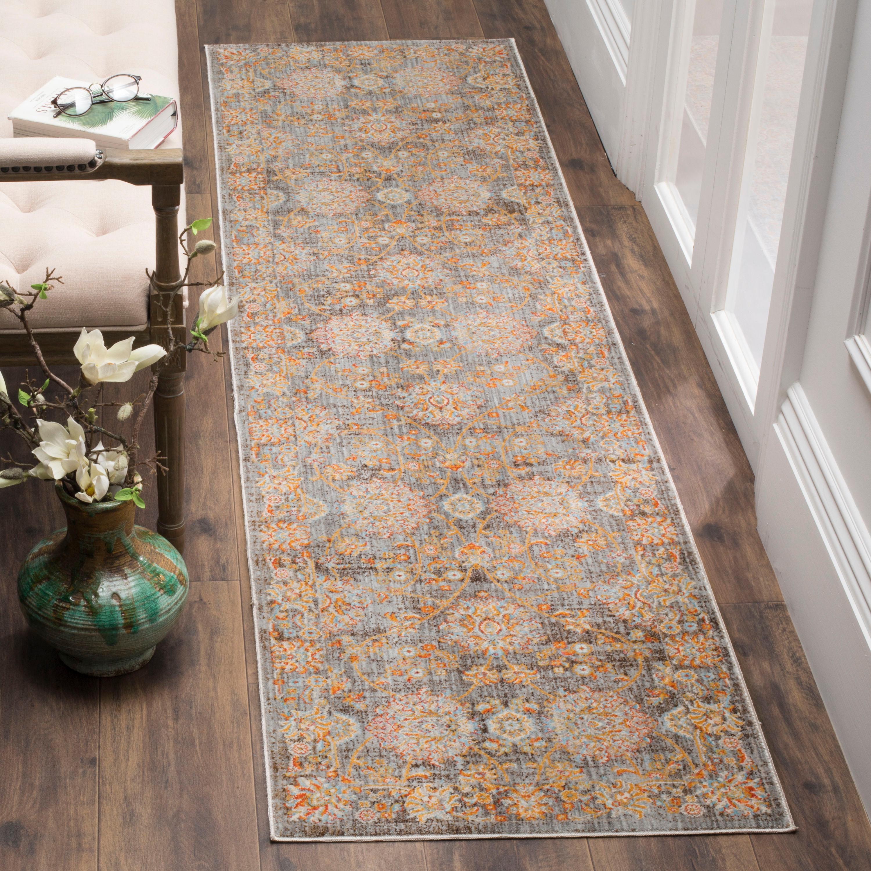Vintage Persian VTP469 Power Loomed Indoor Runner Rug - Light Brown/Multi - 2'2"x12' - Safavieh