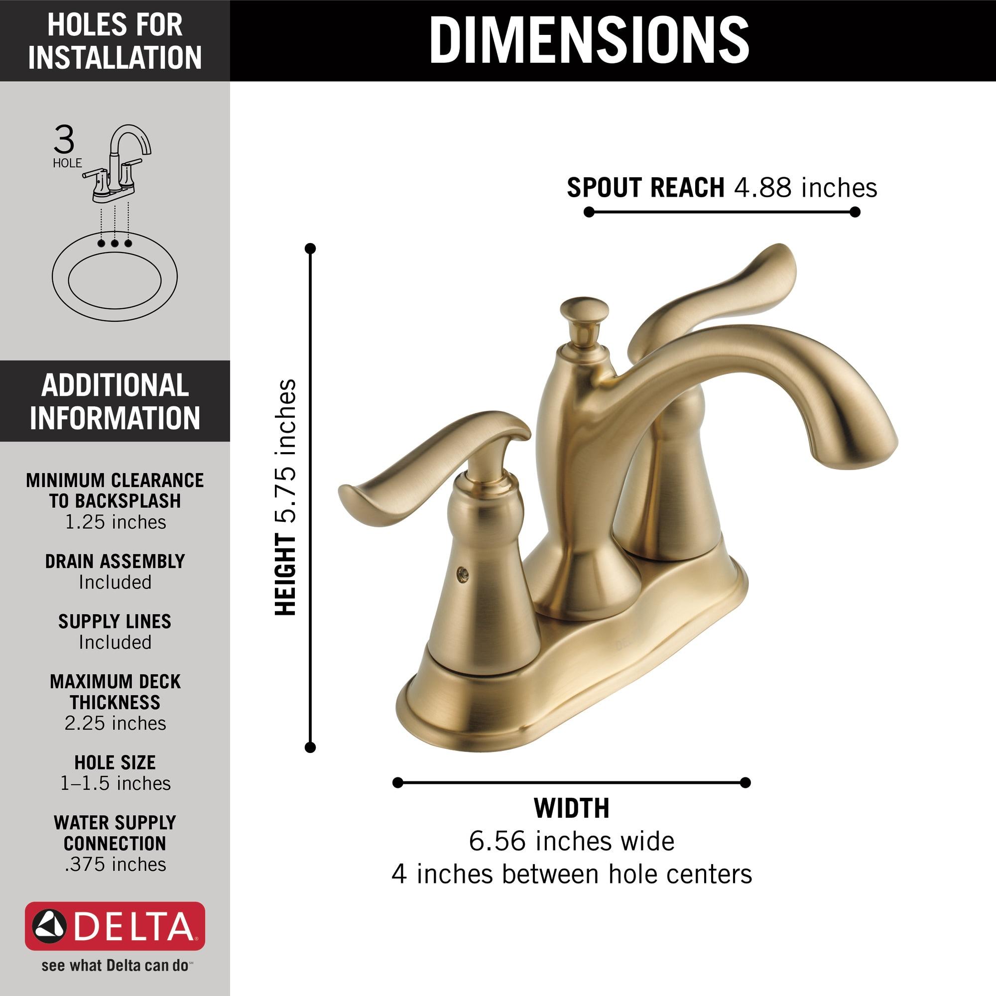 Linden Centerset Bathroom Faucet with Drain Assembly, 2-handle Bathroom Sink Faucet