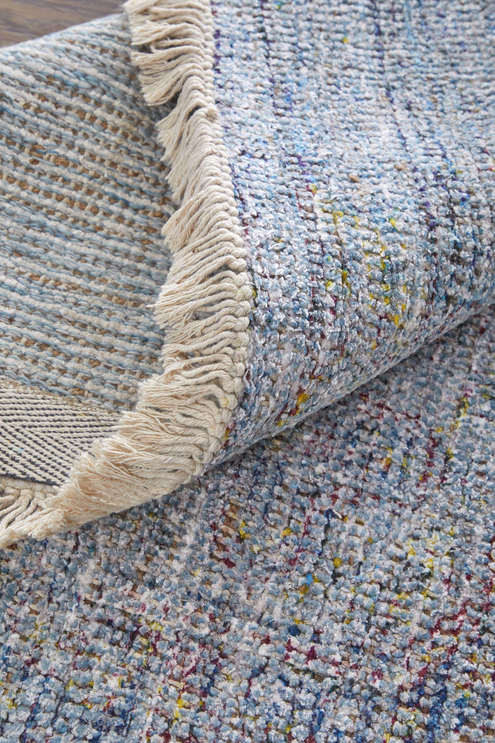 Caldwell Transitional Distressed Blue/Ivory Area Rug