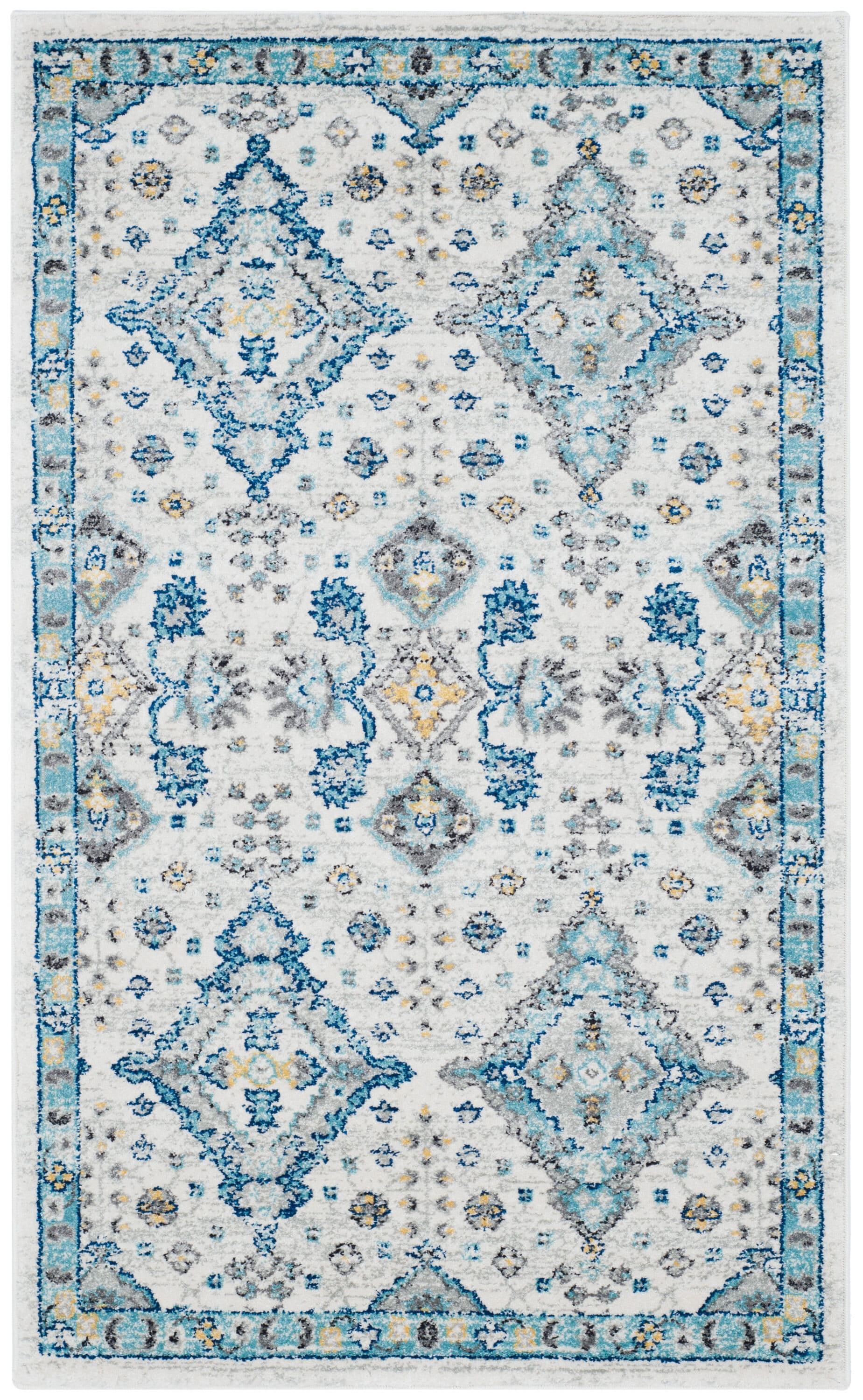 Evoke EVK224 Power Loomed Accent Rug - Ivory/Light Blue - 3'x5' - Safavieh.