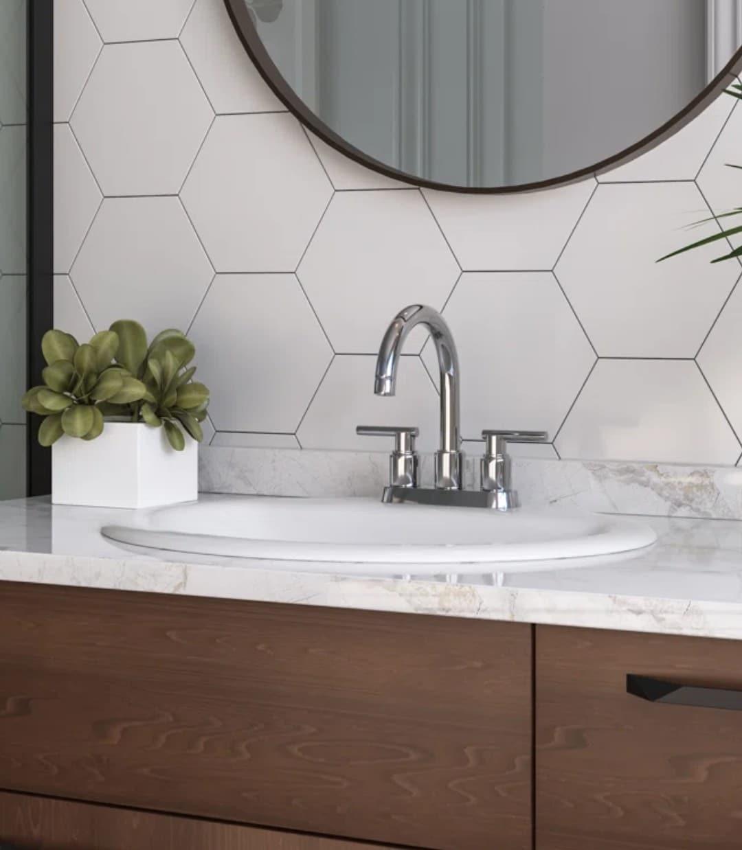 Kingsman Hardware Ceramic 19-in Drop-in Oval Modern White Bathroom Sink