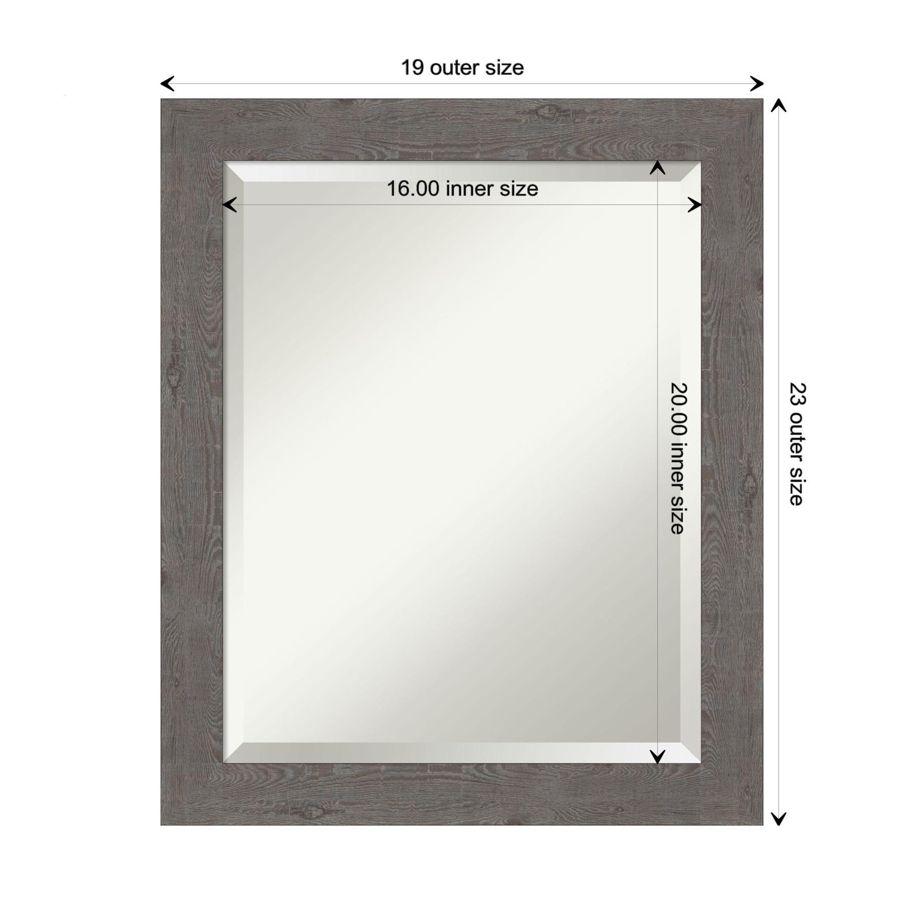 Medium Rectangle Distressed Grey Beveled Glass Modern Mirror (23.25 in. H x 19.25 in. W)