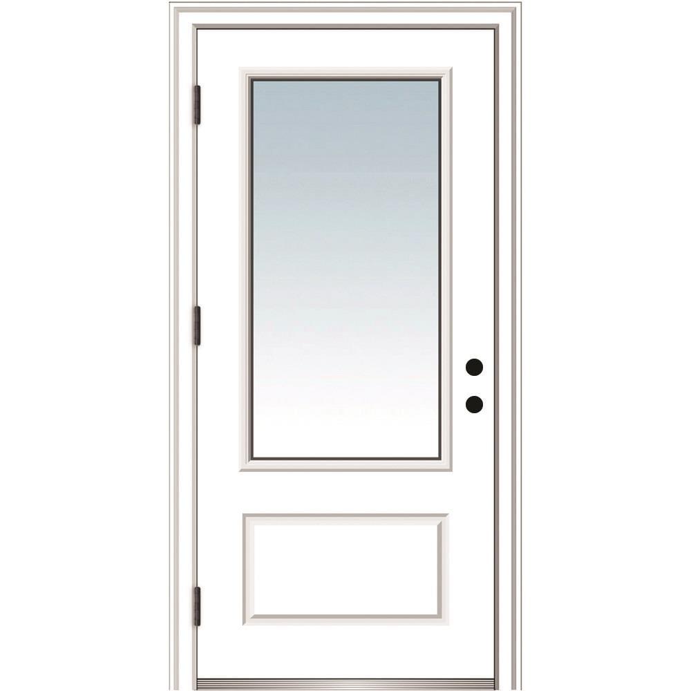 MMI DOOR Clear Glass 36'' x 80'' Paneled Fiberglass Front Entry Doors
