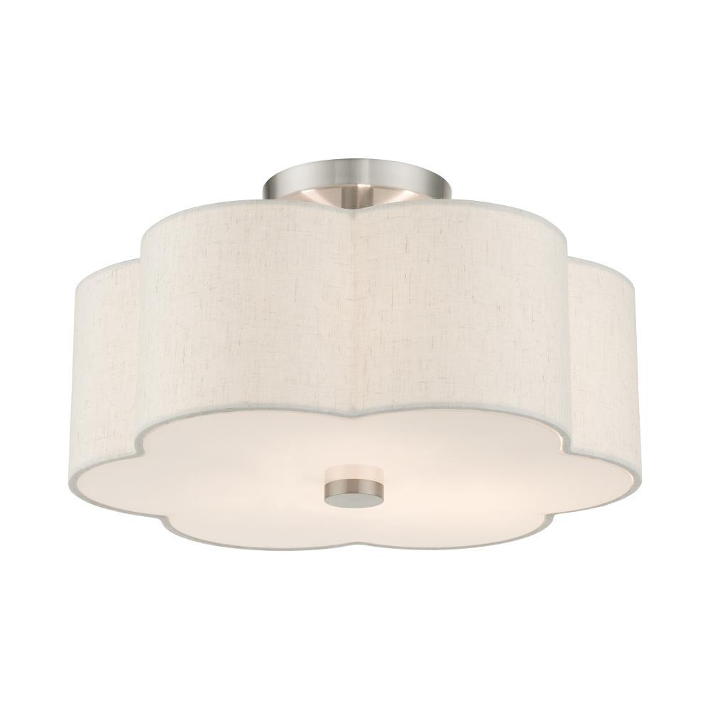 Livex Lighting Solstice 3 - Light Semi-Flush Mount in  Brushed Nickel