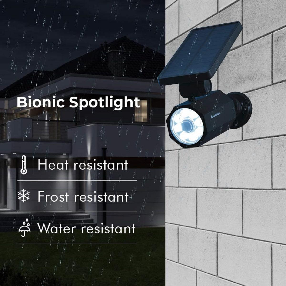 LED Solar Powered Dusk to Dawn Outdoor Security Spotlight with Motion Sensor and Timer