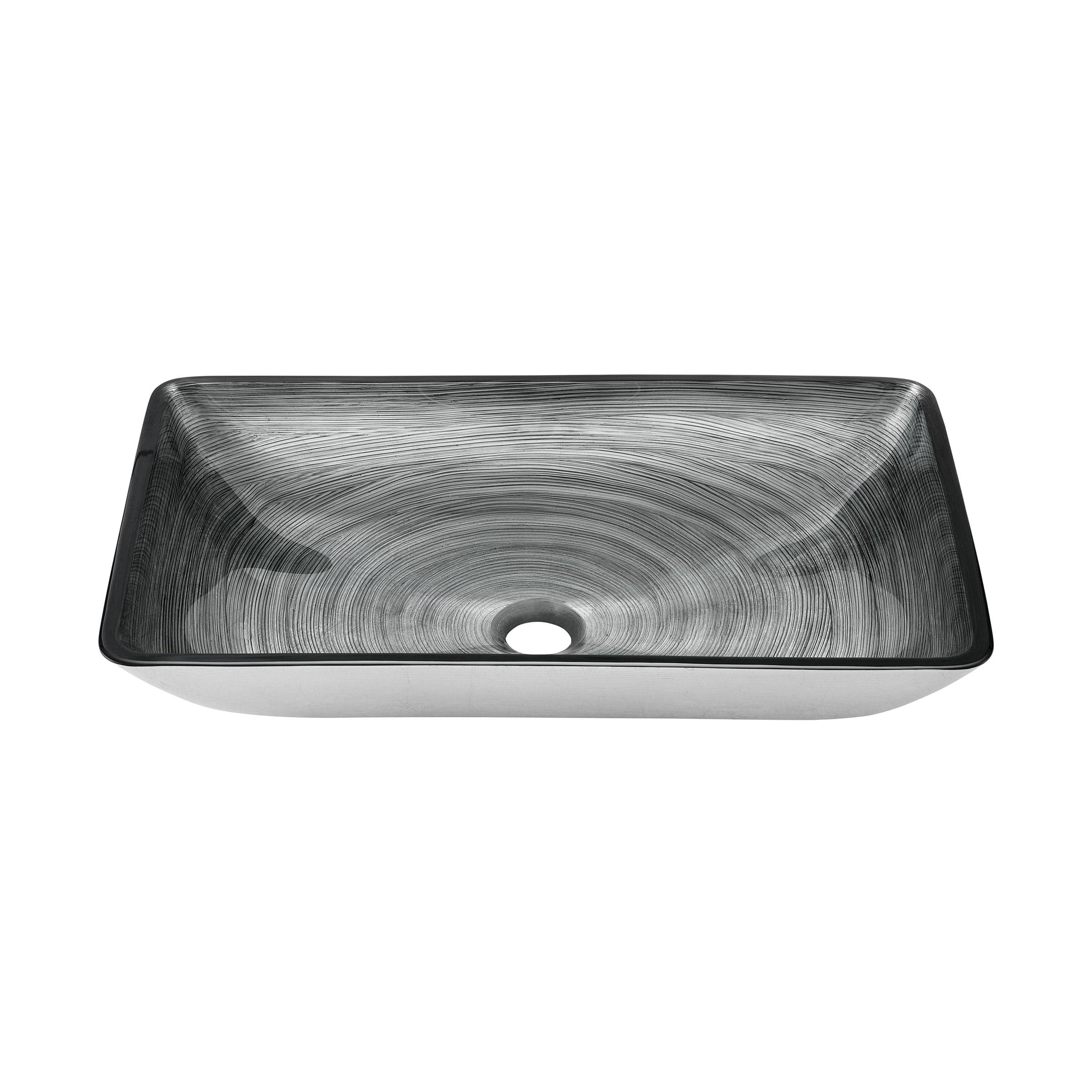 Cascade Rectangular Glass Vessel Sink with Faucet