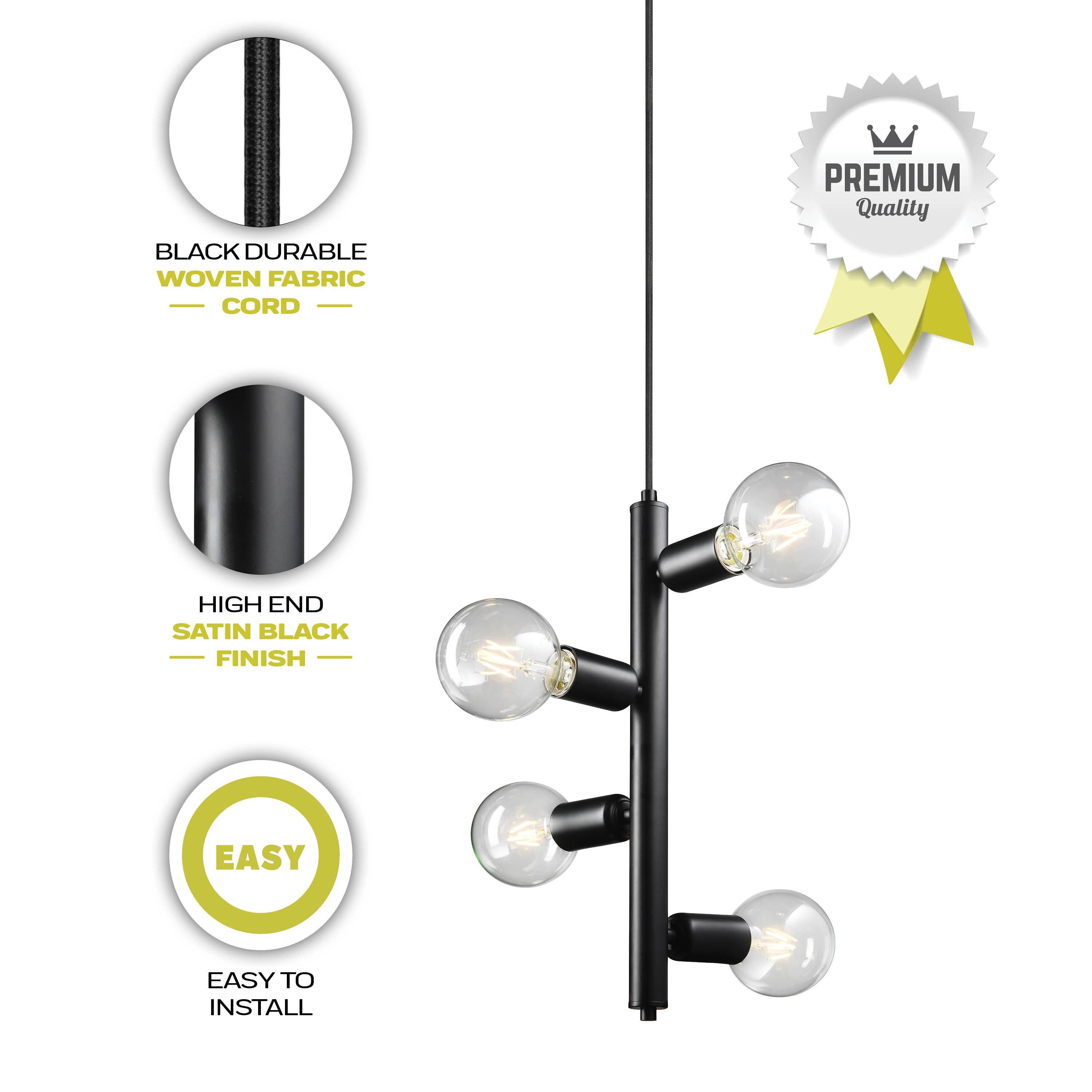 4 - Light Dimmable Sputnik Modern Linear Chandelier