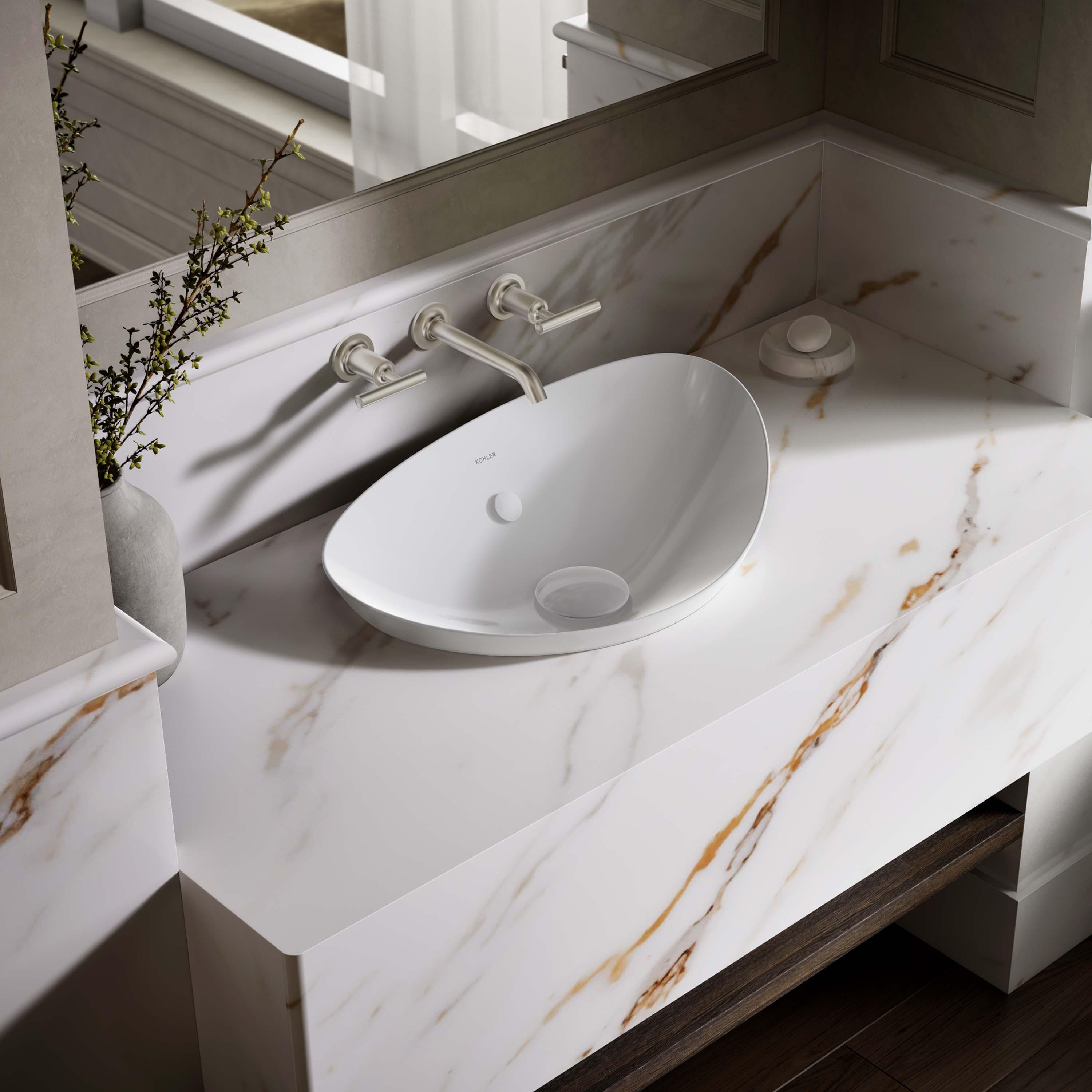Veil® Ceramic Specialty Vessel Bathroom Sink with Overflow