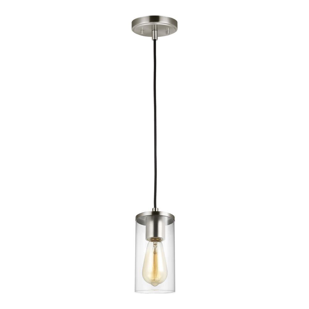 Zire Mini 4" Brushed Nickel Pendant with Clear Glass Shade