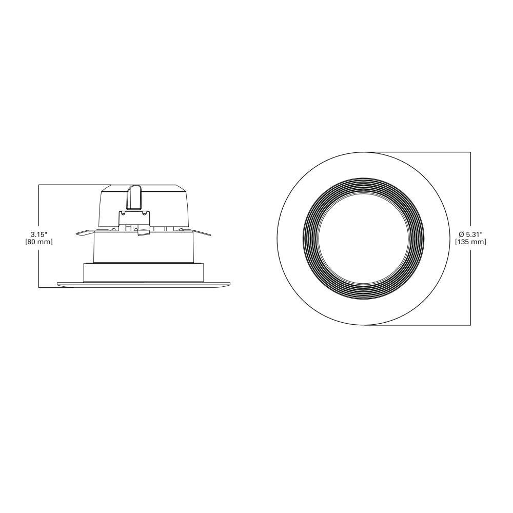 4'' White LED Baffle Recessed Trim